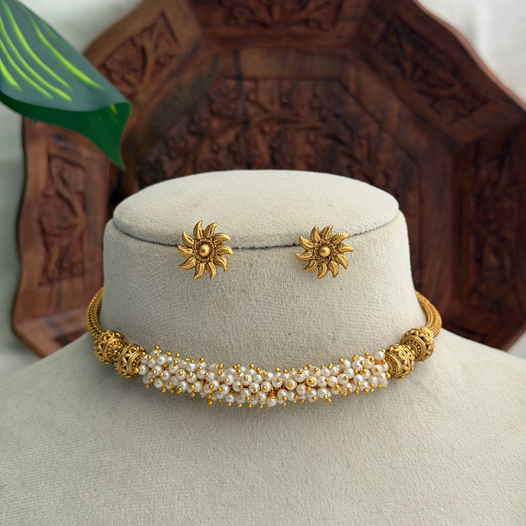 White Pearl Choker AN279 Anvika Jewels