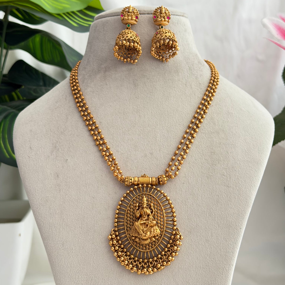 Lakhsmi 3 Layer Chain Pendant AN259 Anvika Jewels