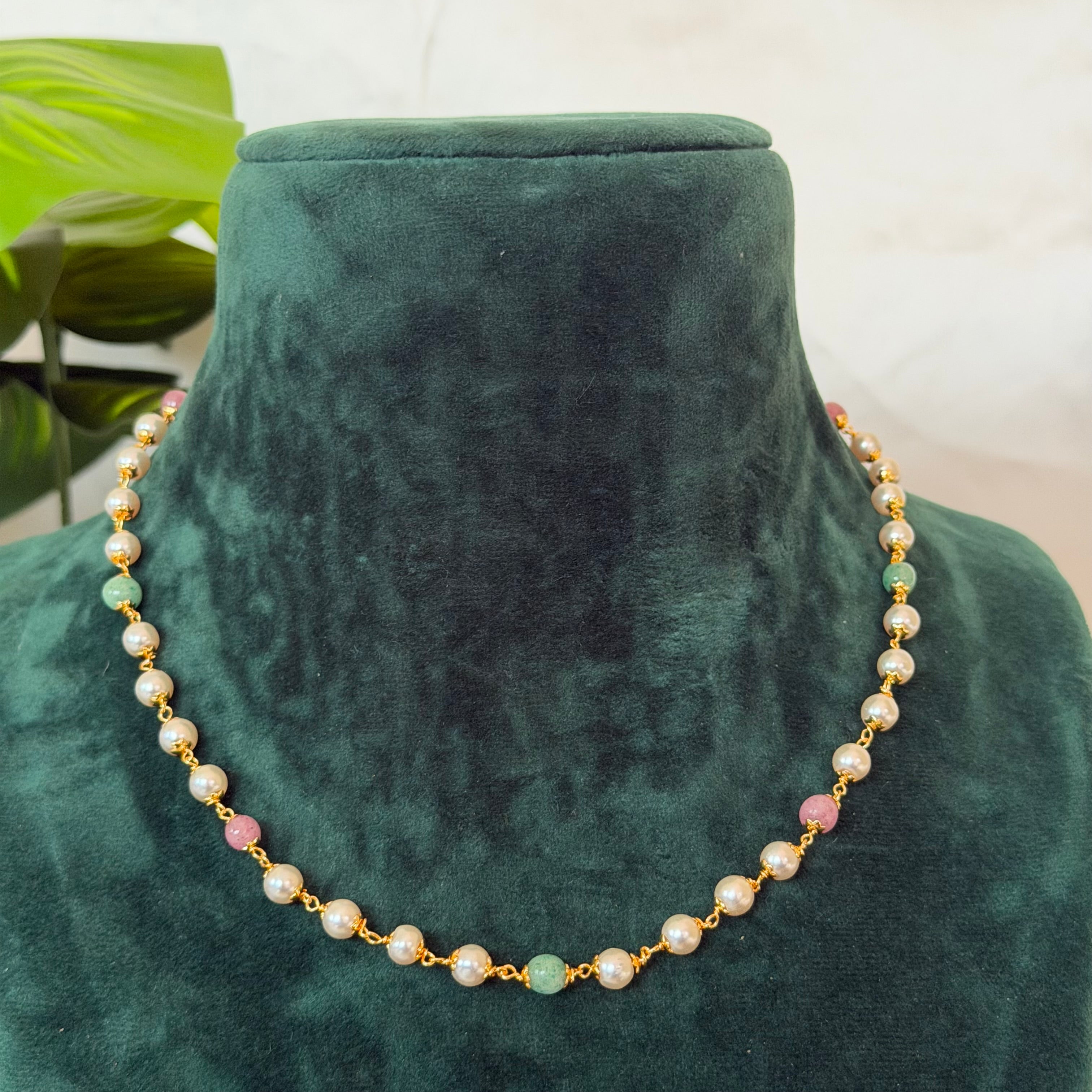 Coloured Beaded Necklace AN185 Anvika Jewels