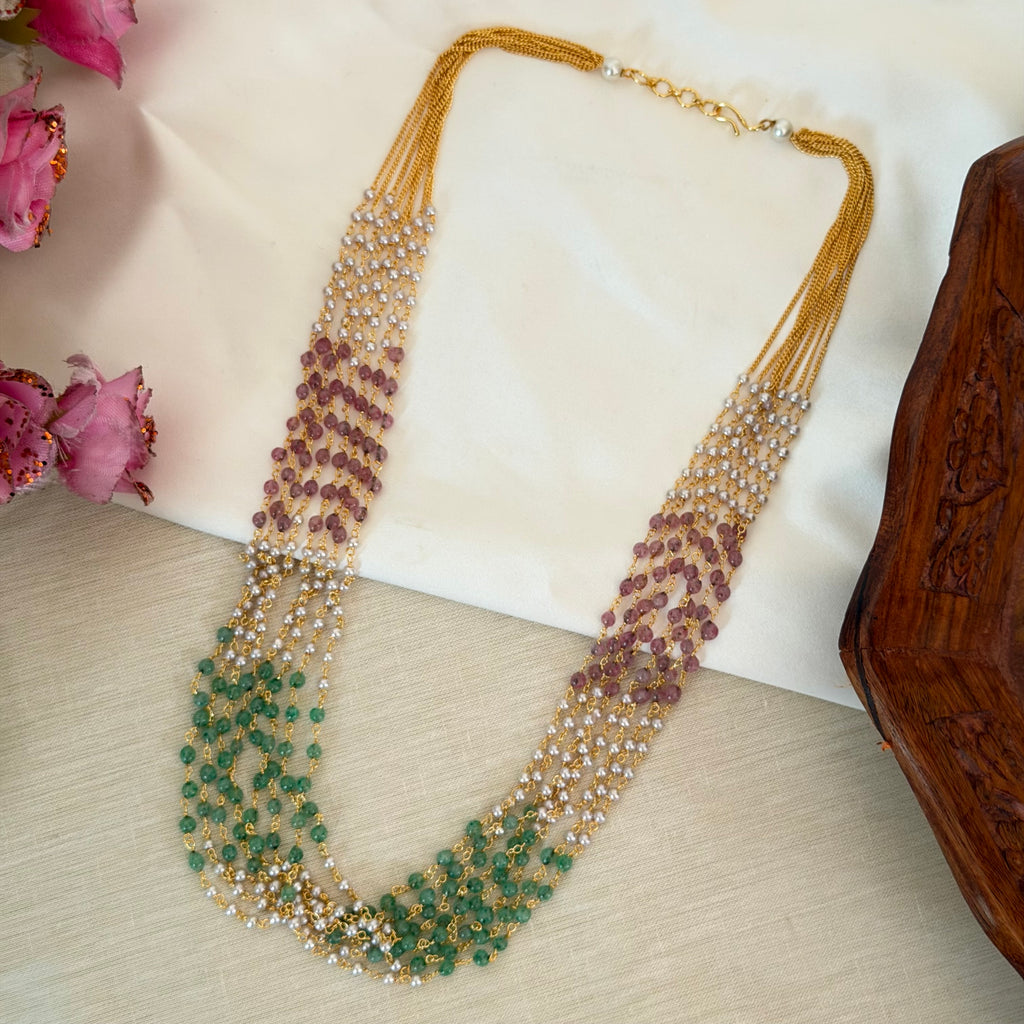 Multicolour Beaded Necklace AN191 Anvika Jewels