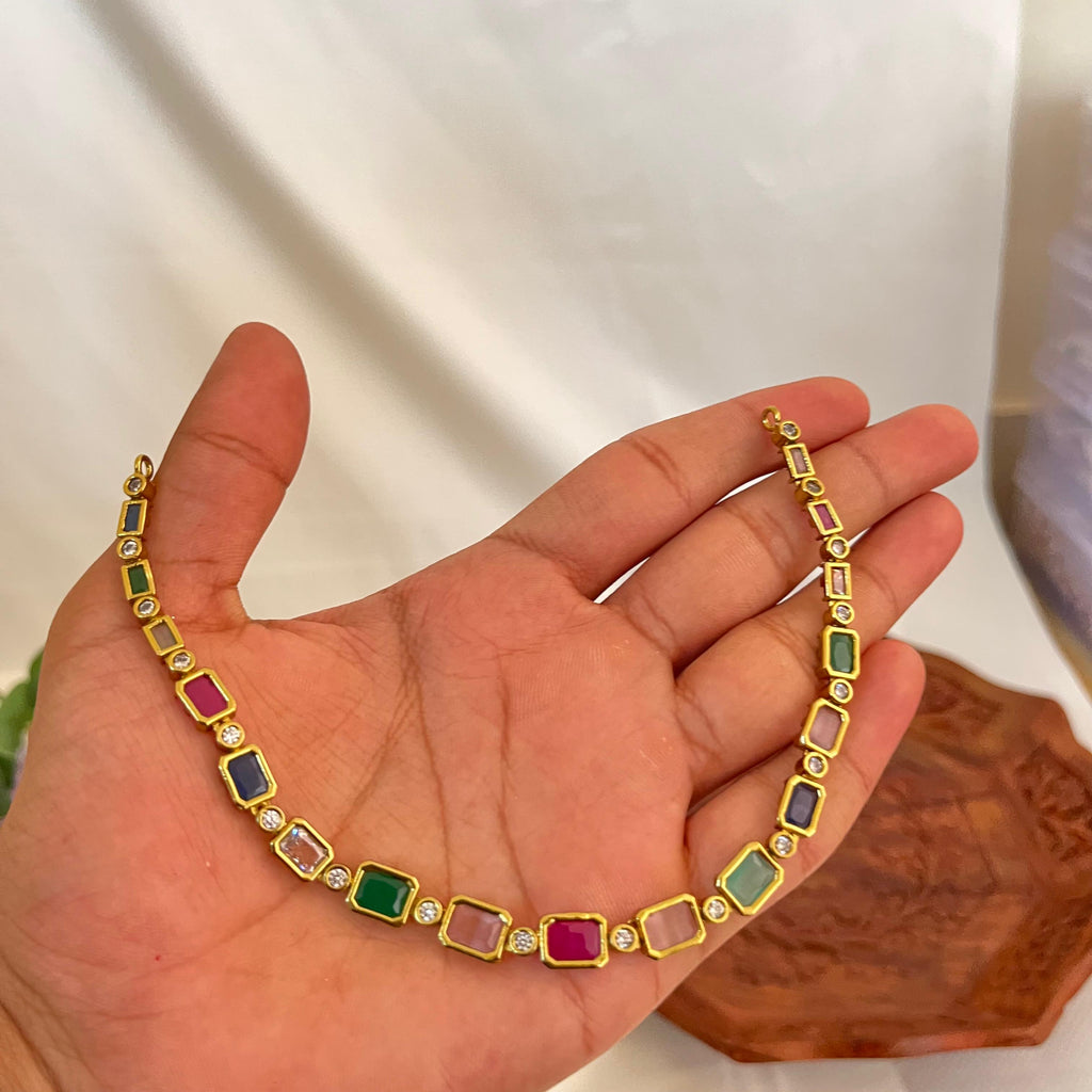 Multicolor Geometric AD Necklace VN14