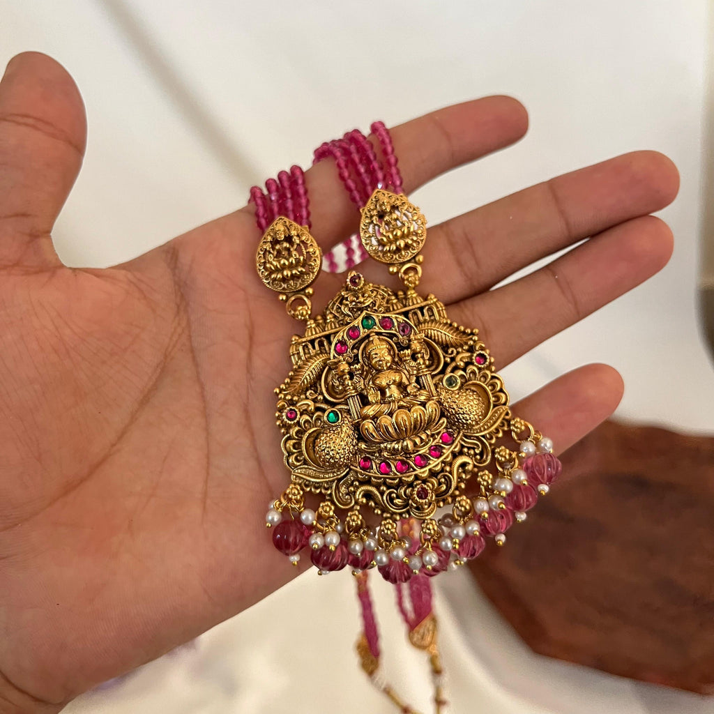 Lakshmi Temple Pink Long Haram LH13