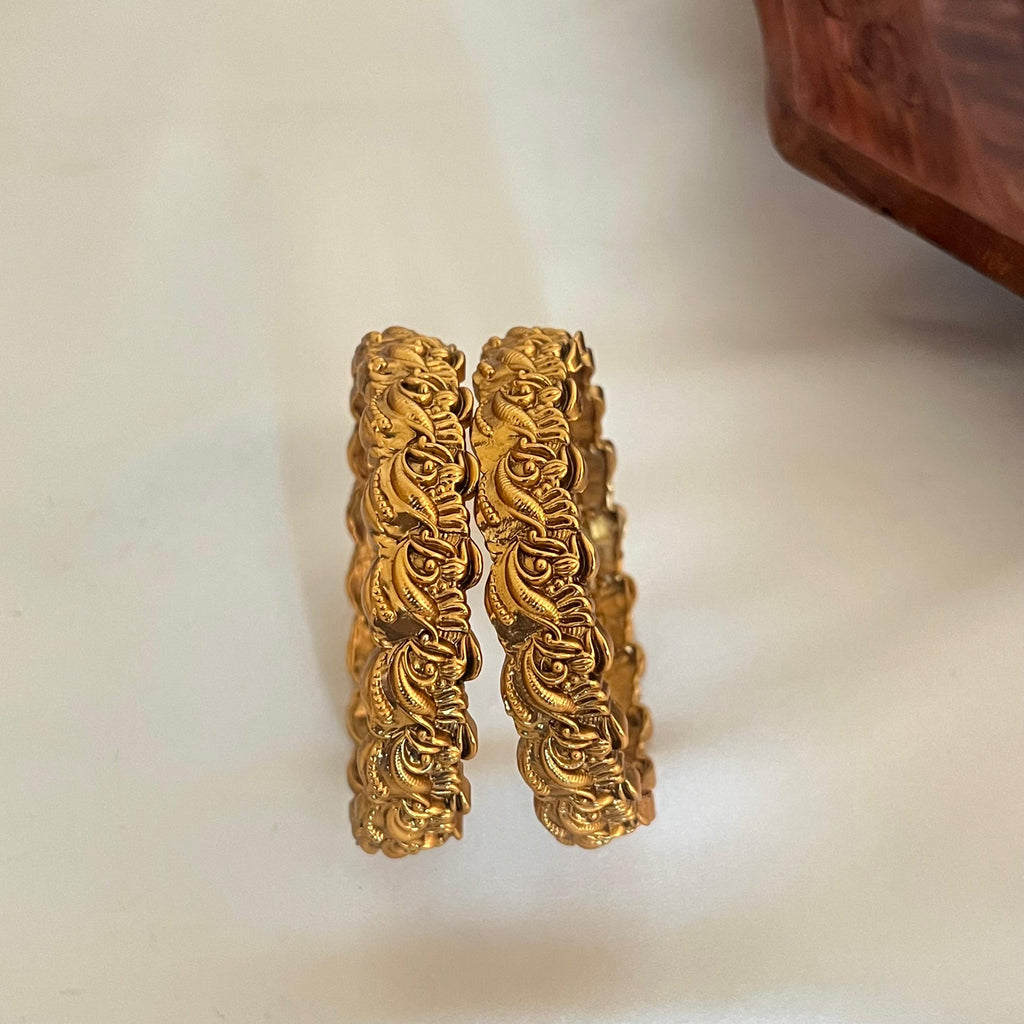 Antique Peacock Carved Bangles AB11