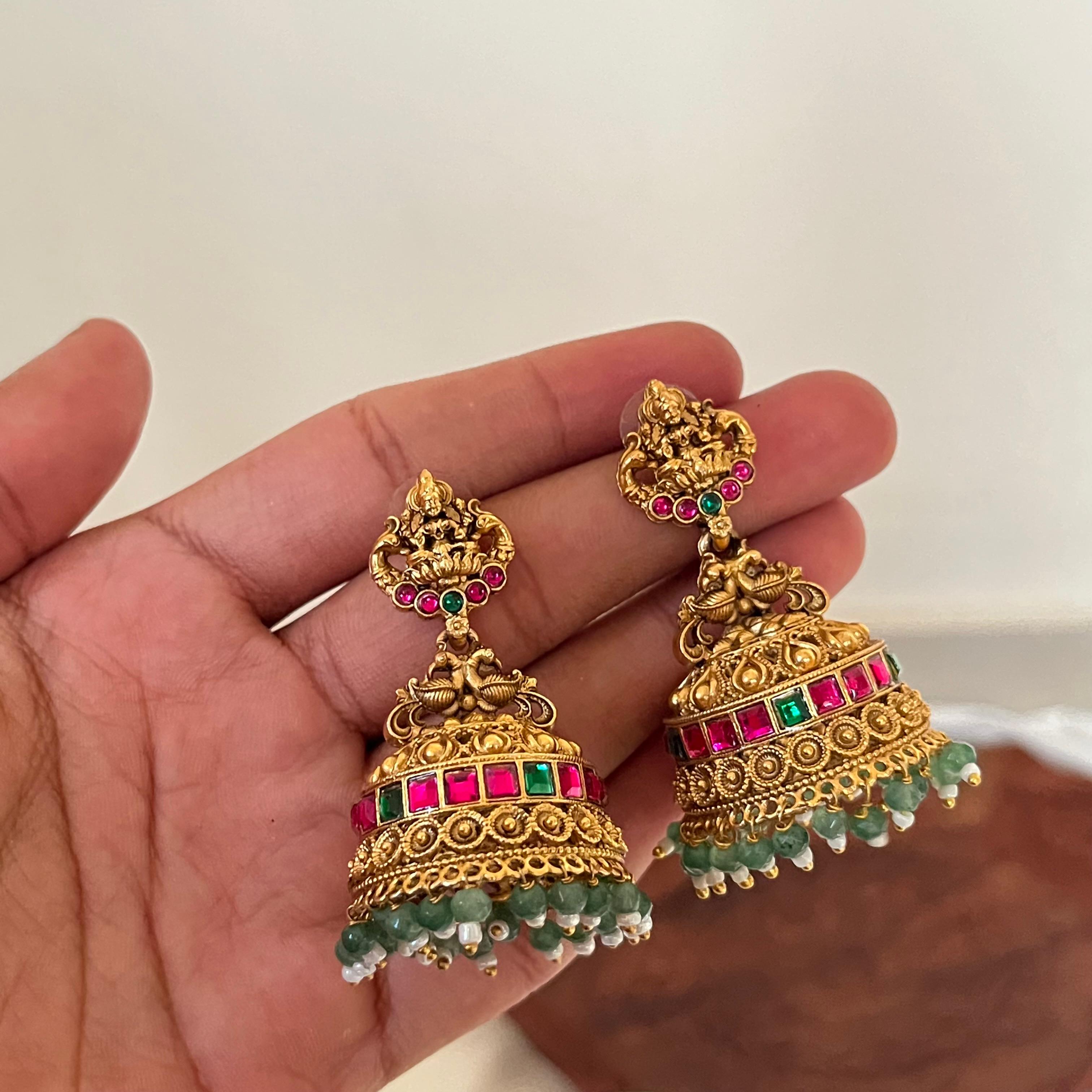 Antique Lakshmi Dual-Tone Jhumka AJ11