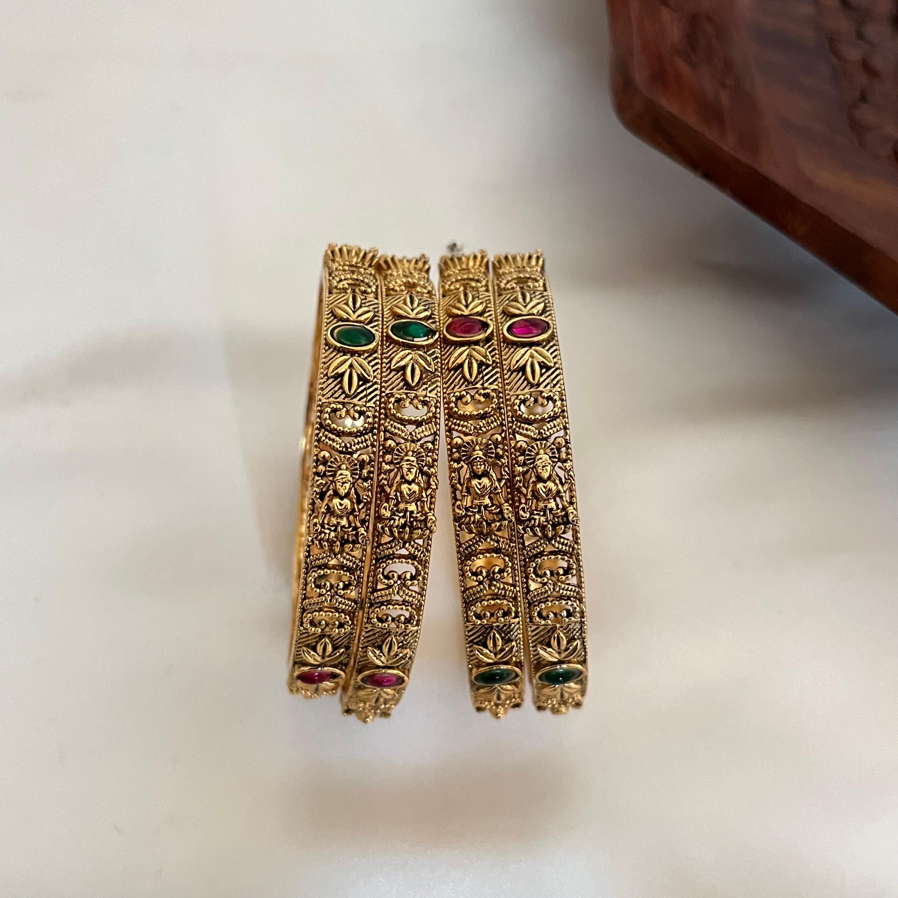 Antique Lakshmi Floral Bangles AB12