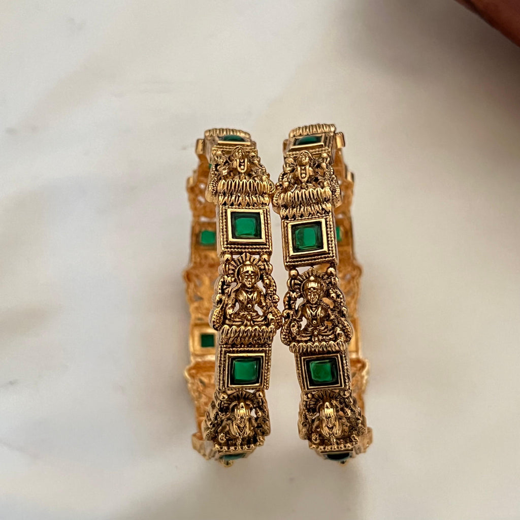 Antique Temple Green Bangles AB02