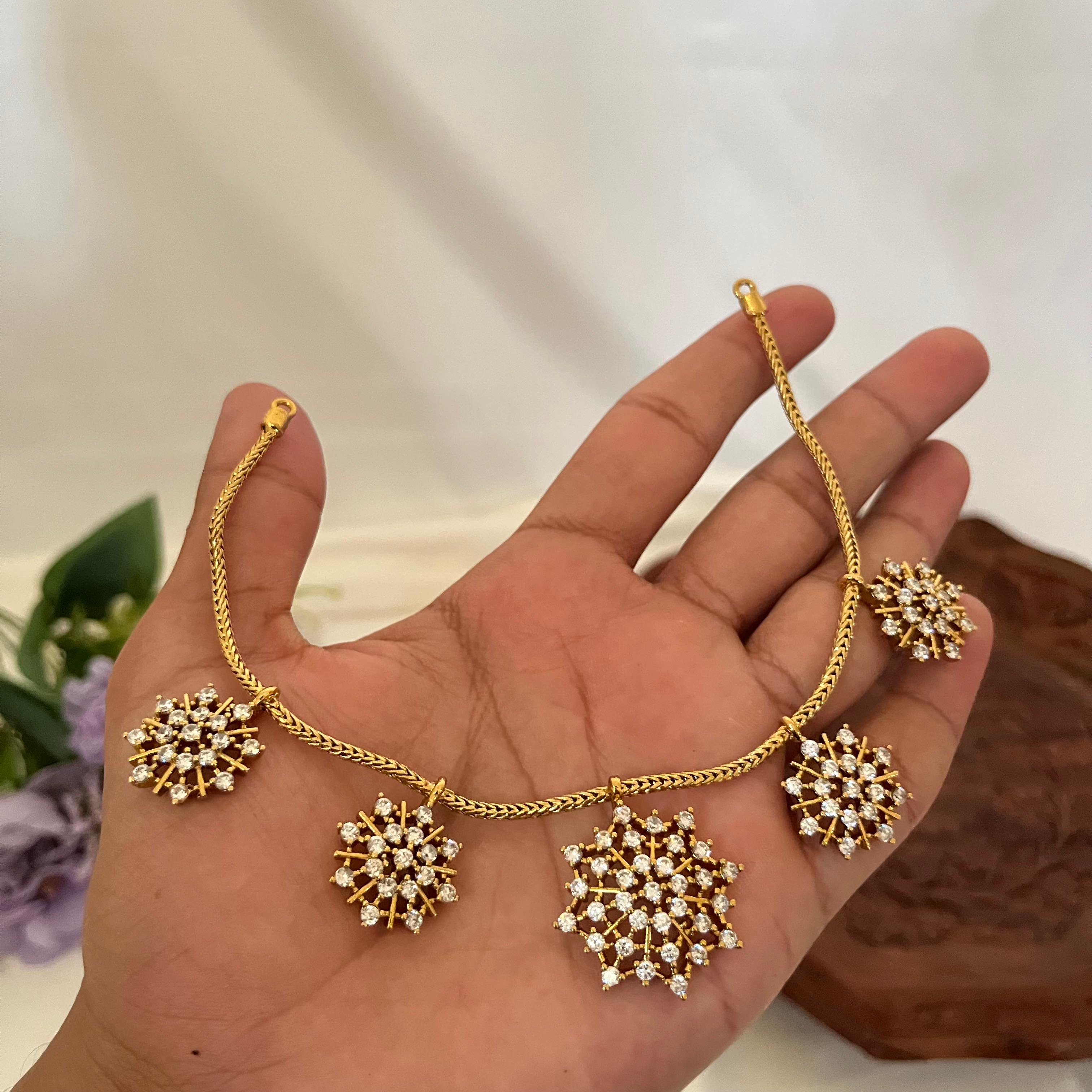 Victorian Floral Drop AD Necklace VN10