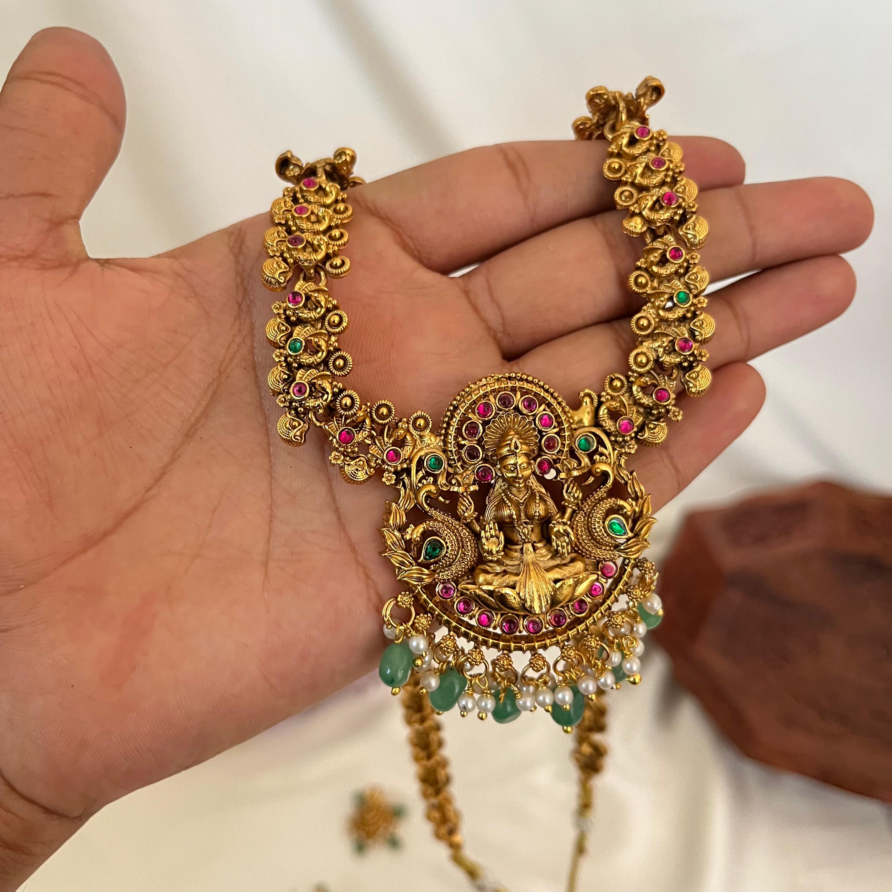 Lakshmi Peacock Temple Long Haram LH11