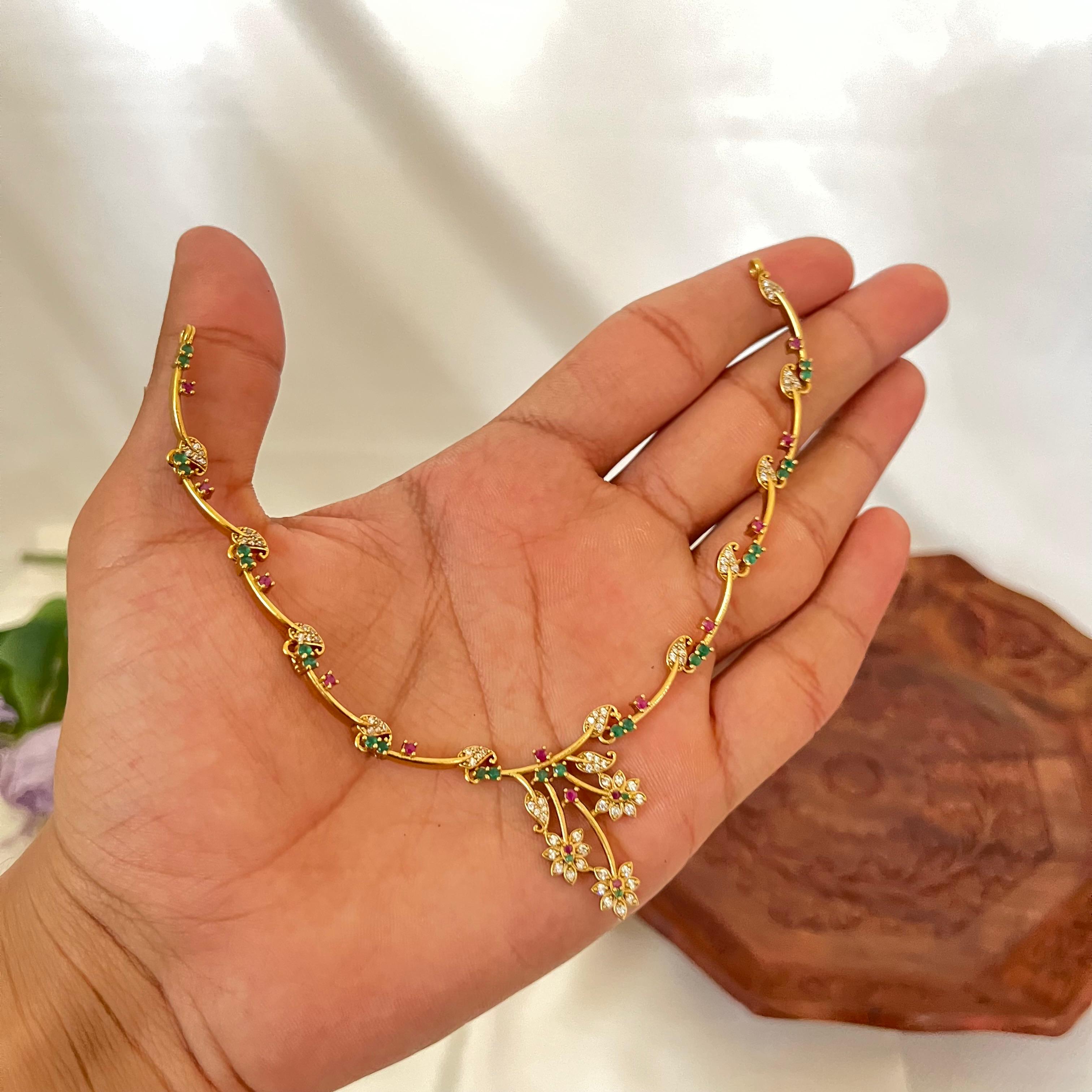 Floral Vine AD Necklace Set VN15