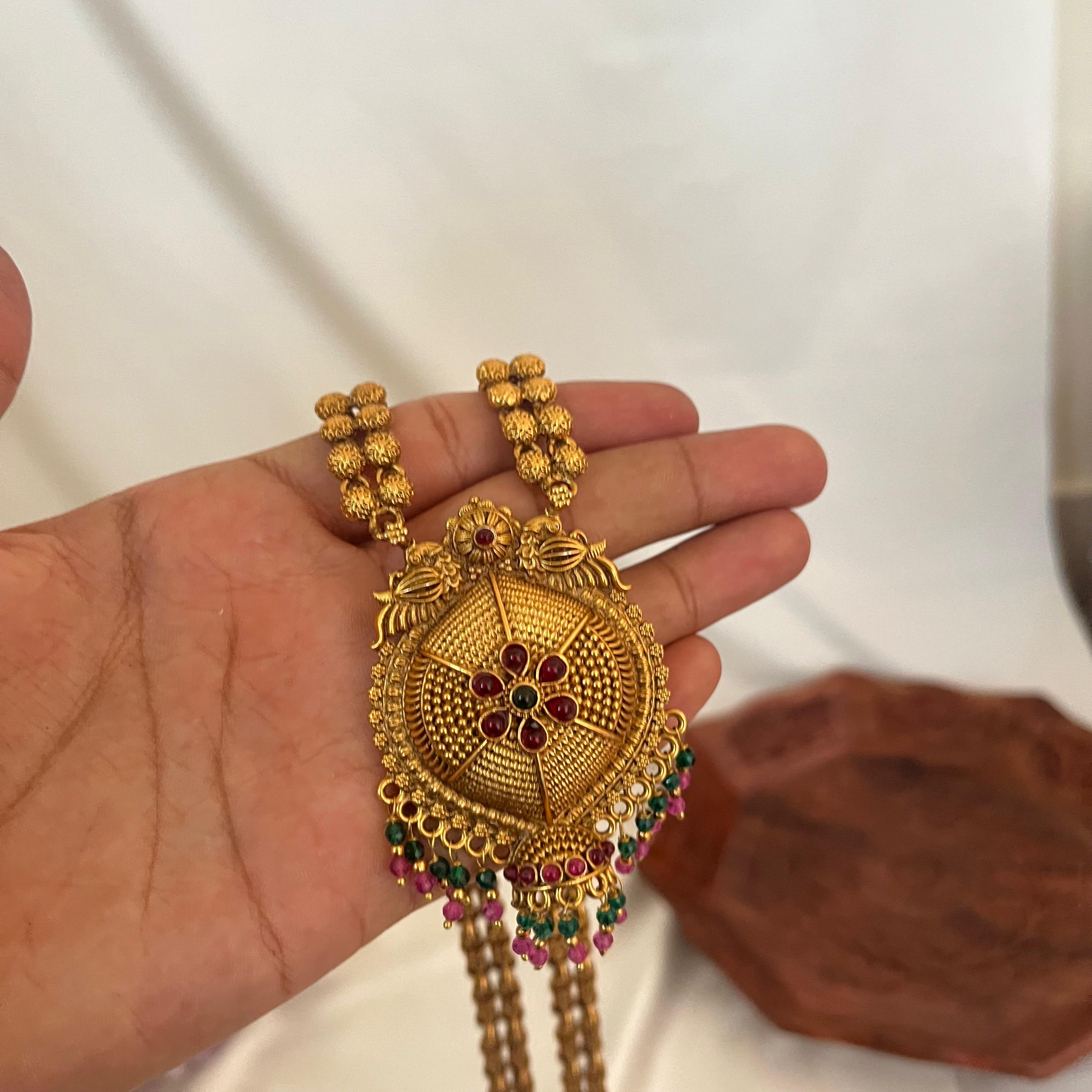 Antique Floral Beaded Long Haram LH09