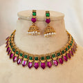 Purple Palakka Choker Set AN102 Anvika Jewels
