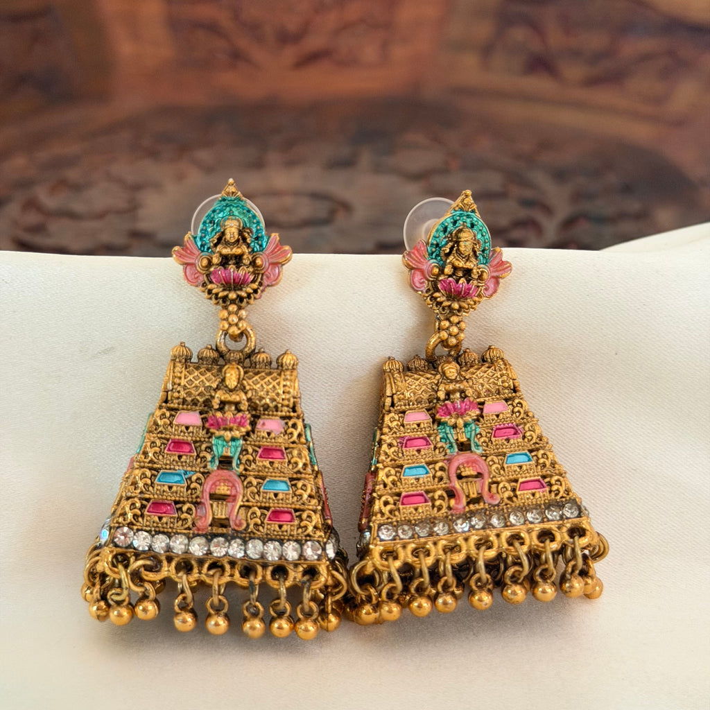 Premium Temple Gopuram Jhumka AB21 Anvika Jewels