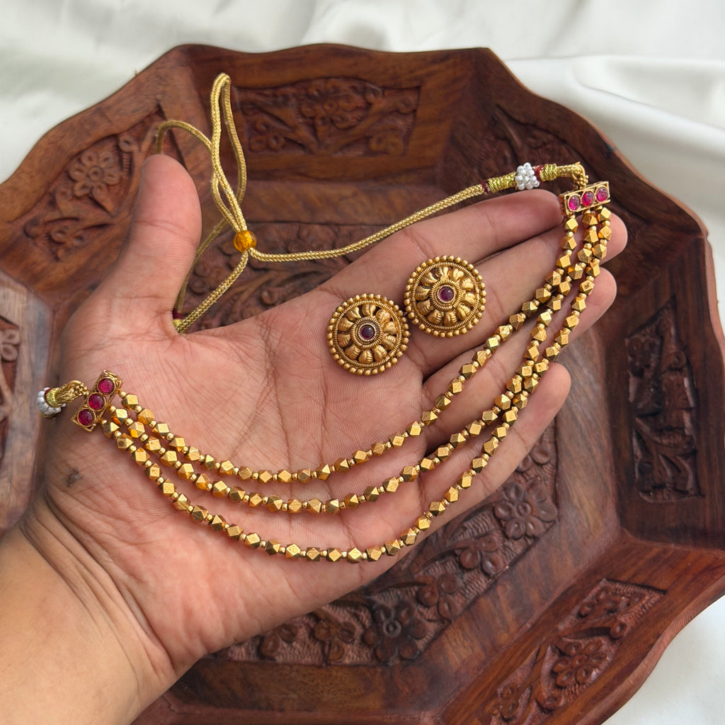 Ashtapatti 3 layer neckpiece AN290 Anvika Jewels