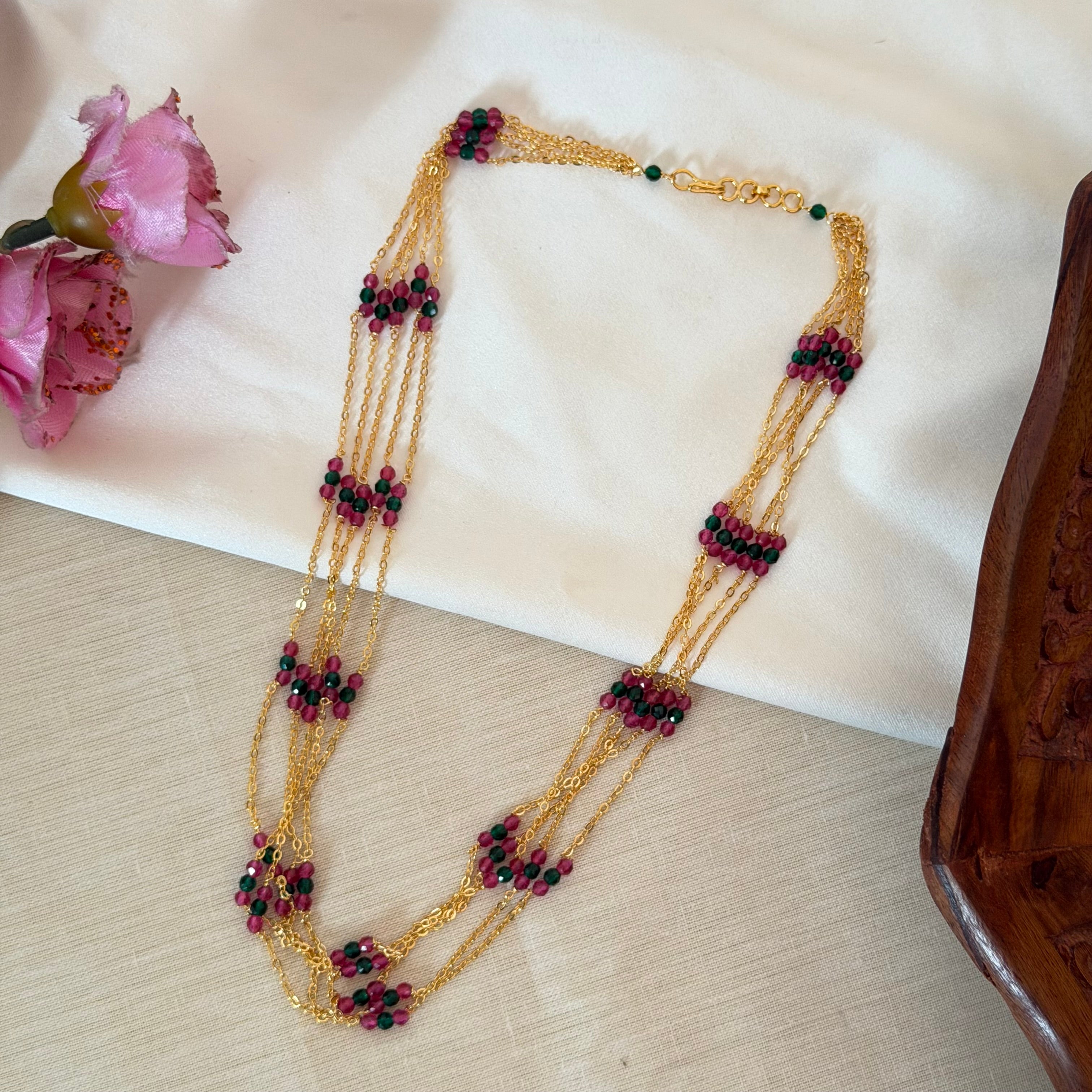 Multicolour Beaded Necklace AN190 Anvika Jewels