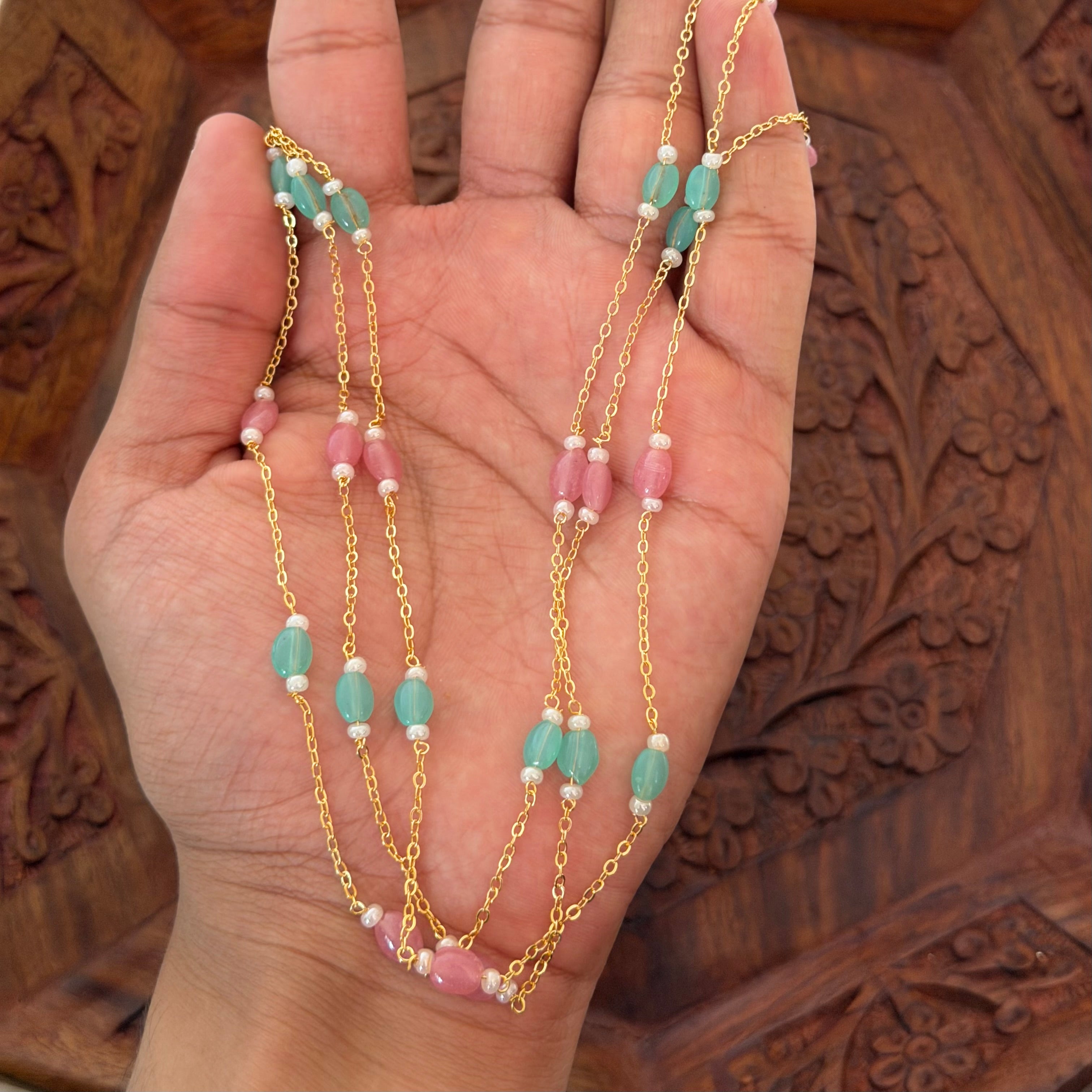 Multicolour Beaded Necklace AN189 Anvika Jewels