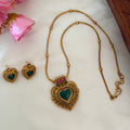 Heart Stone Pendant Set AN139 Anvika Jewels
