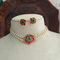 Floral White Pearl Choker AN269 Anvika Jewels