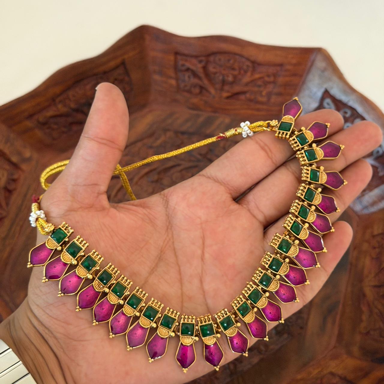 Purple Palakka Choker Set AN102 Anvika Jewels