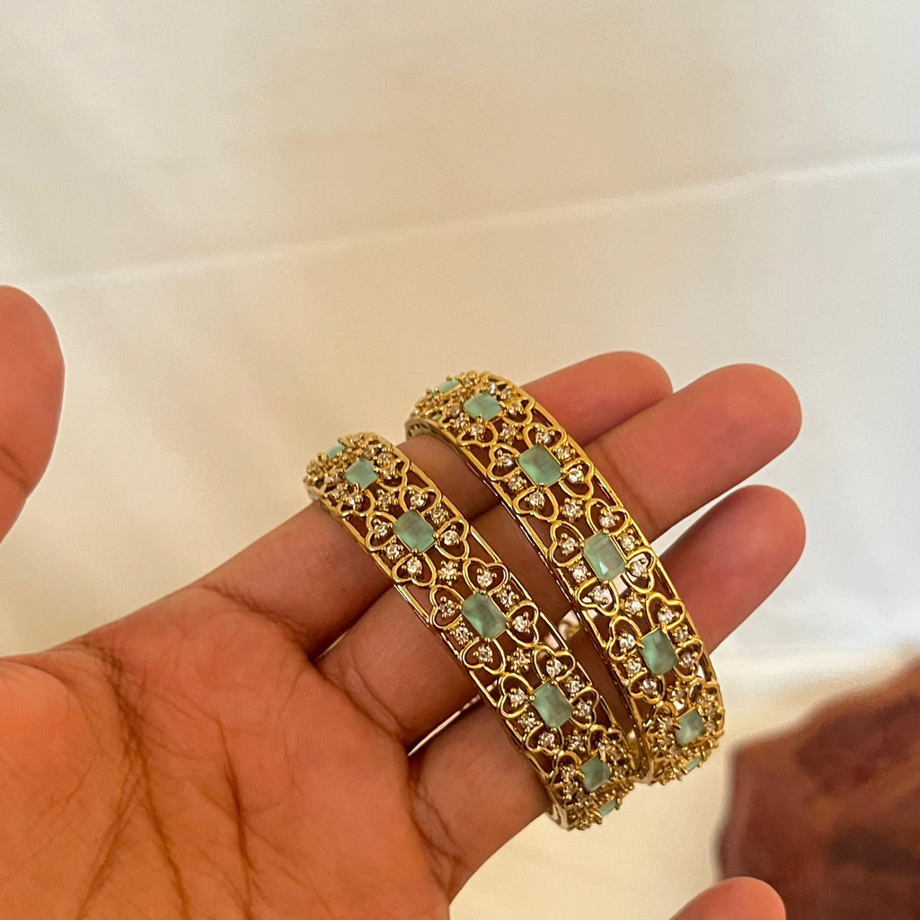 Mint Stone Designer Bangles VB01