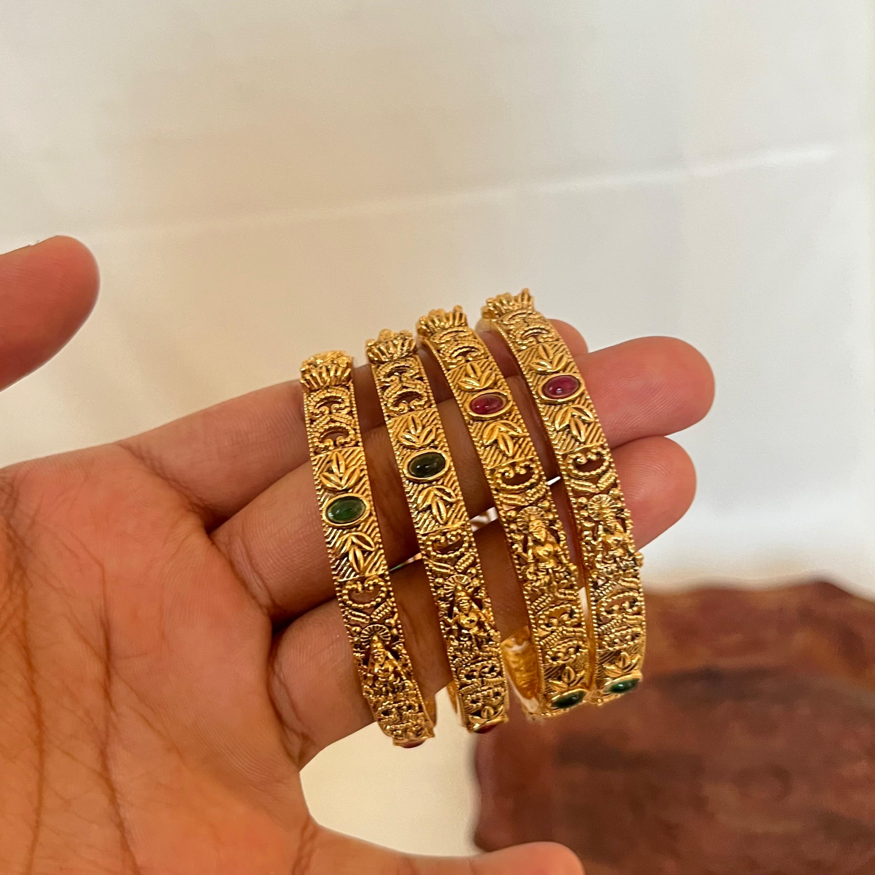 Antique Lakshmi Floral Bangles AB12