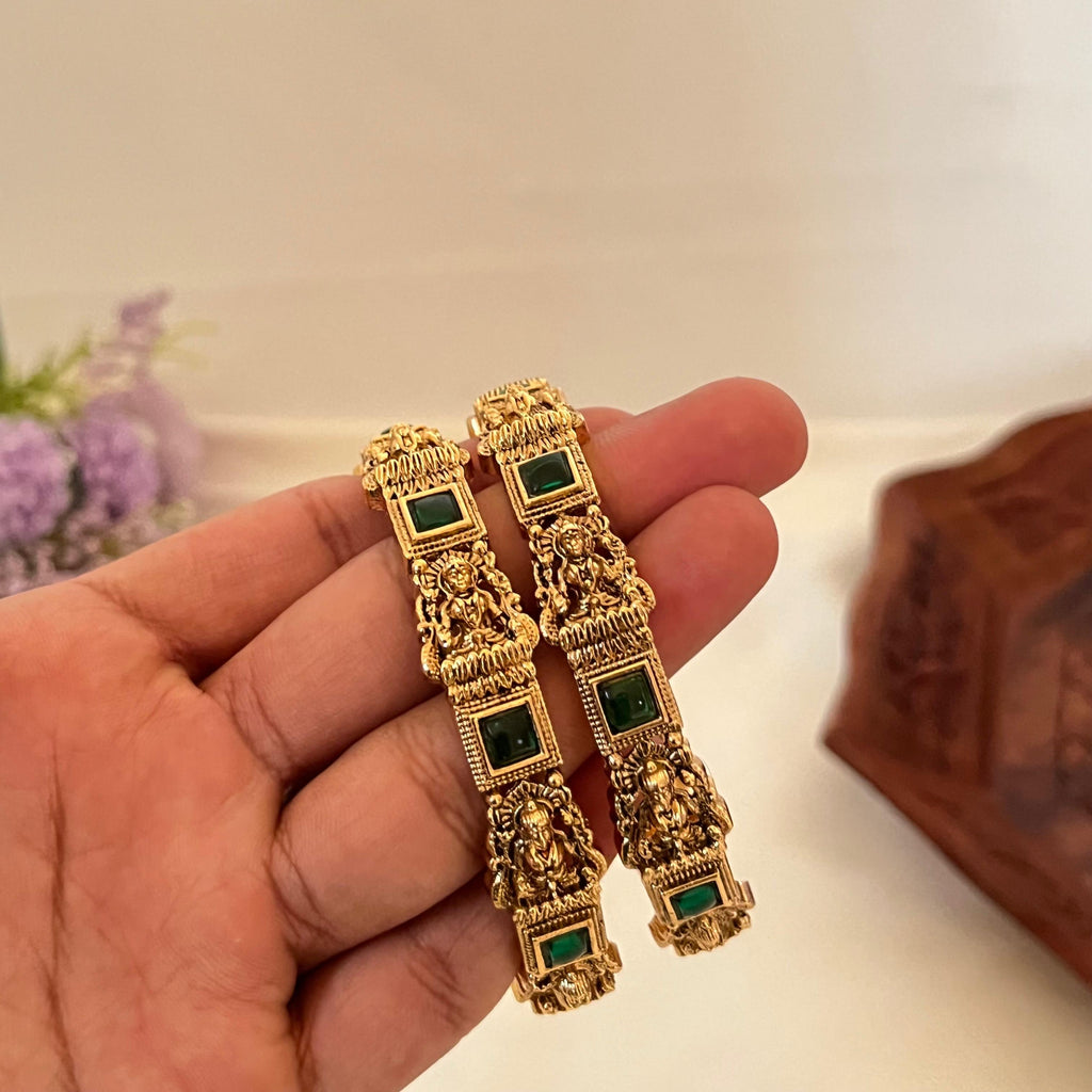 Antique Temple Green Bangles AB02
