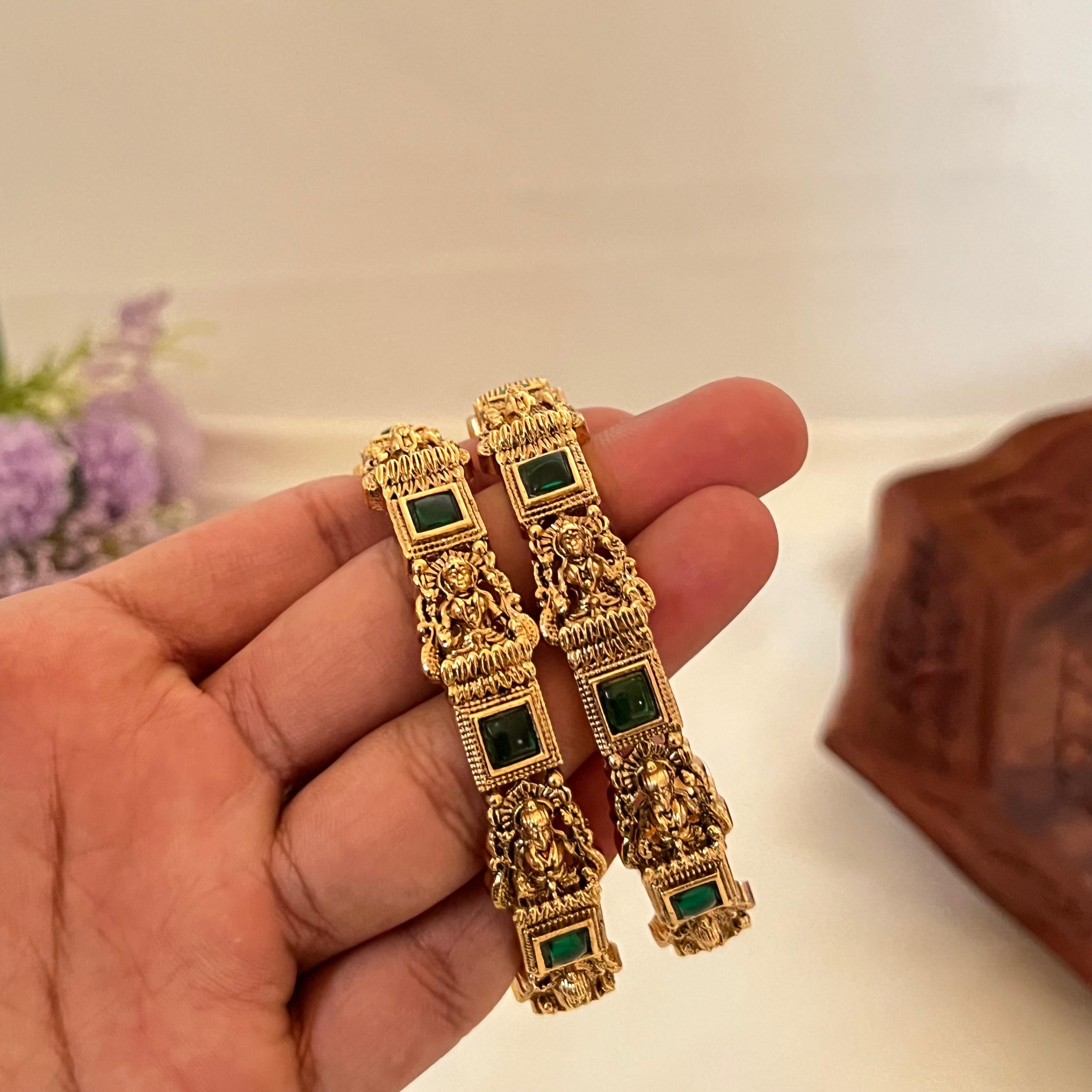 Antique Temple Green Bangles AB02