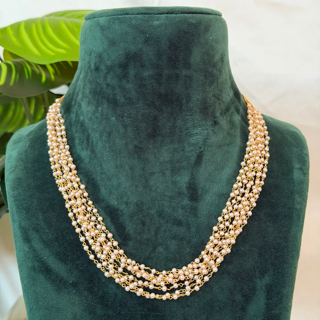 White Beaded Necklace AN187 Anvika Jewels