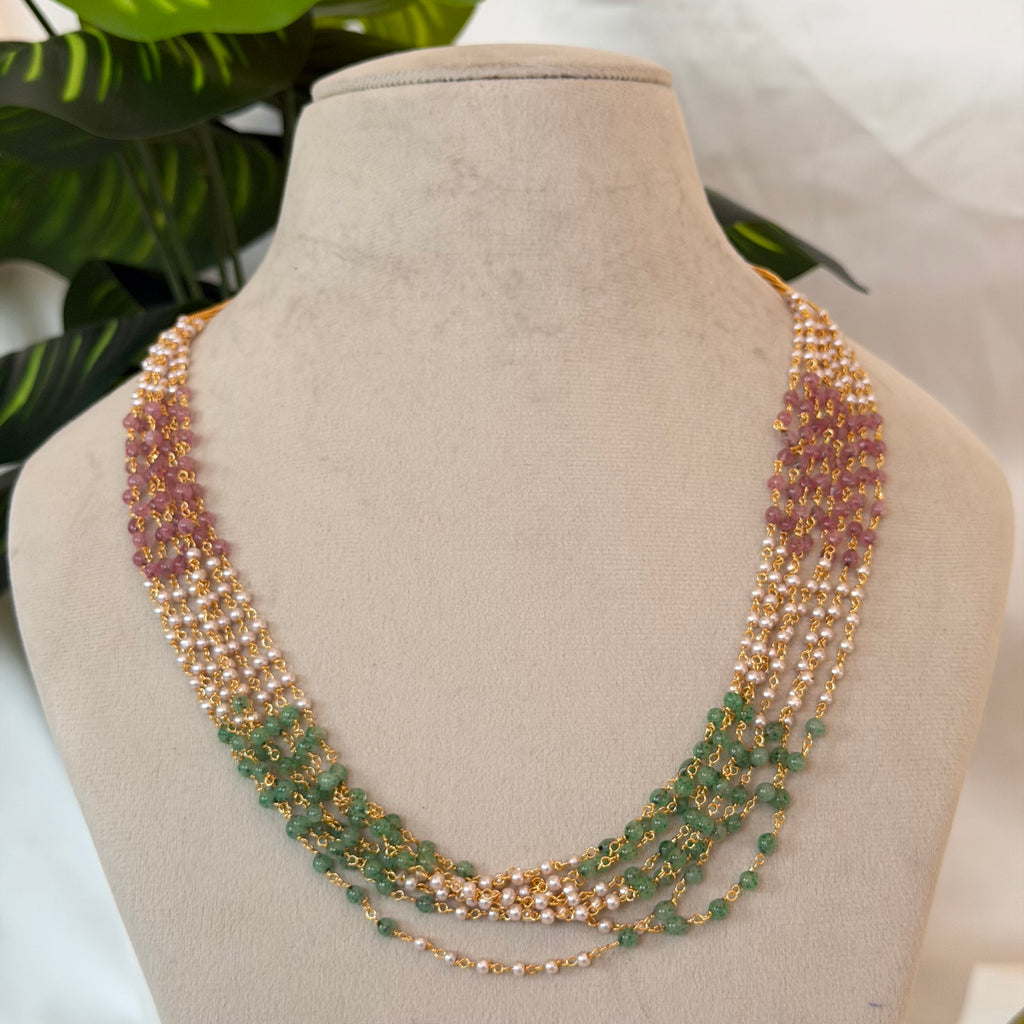 Multicolour Beaded Necklace AN191 Anvika Jewels