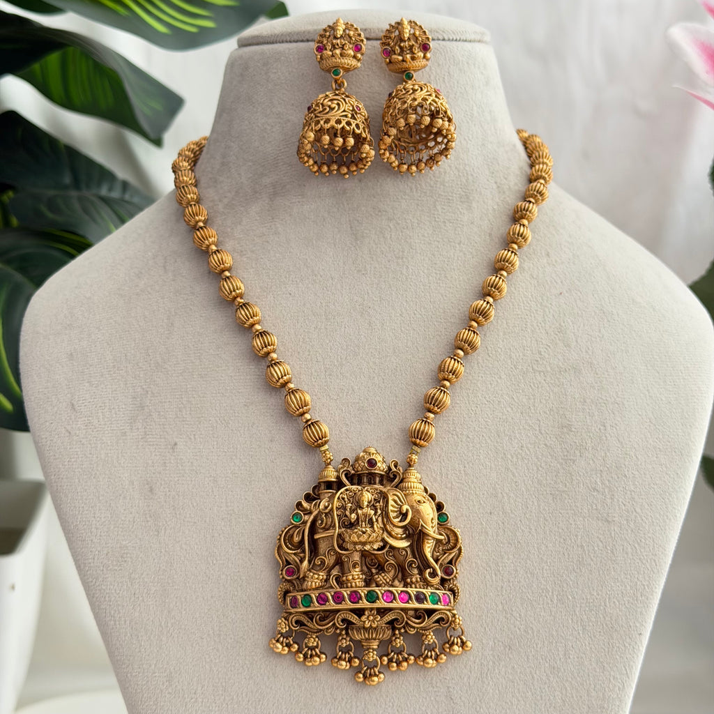 Elephant Lakshmi Pendant AN260 Anvika Jewels