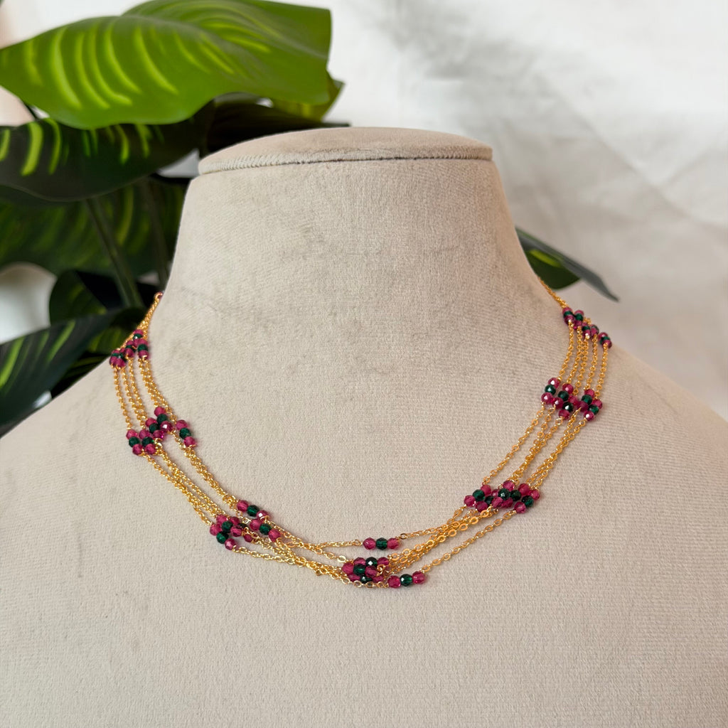Multicolour Beaded Necklace AN190 Anvika Jewels