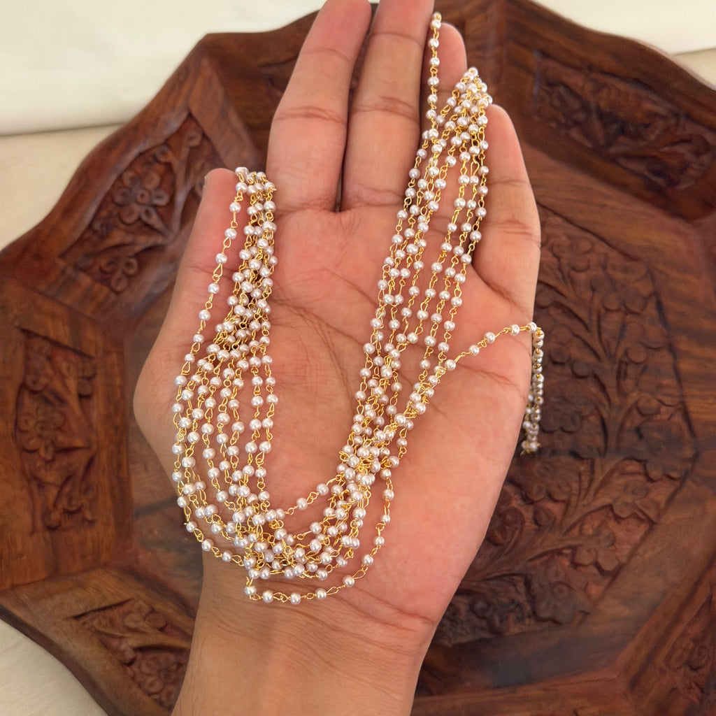 White Beaded Necklace AN187 Anvika Jewels