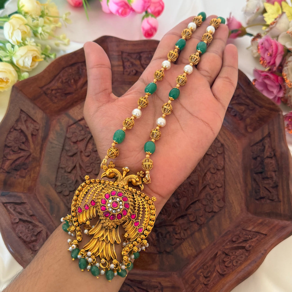Premium Antique Gandaberunda Pendant AN111 Anvika Jewels