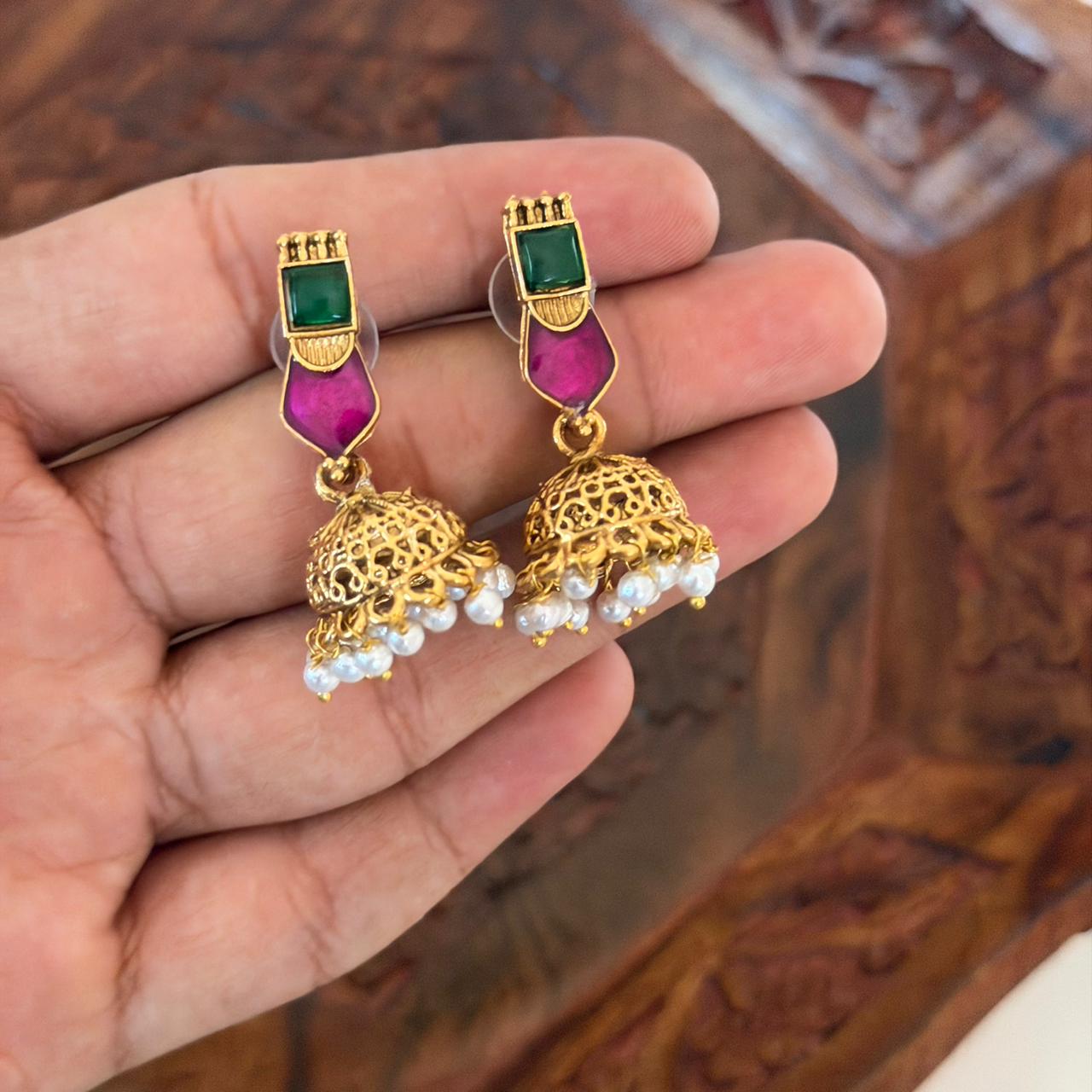 Purple Palakka Choker Set AN102 Anvika Jewels