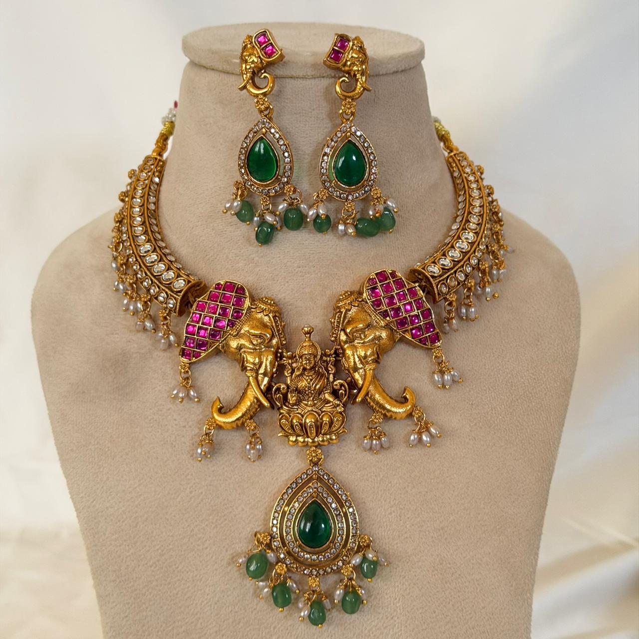 Lakshmi Elephant Choker AN89 Anvika Jewels