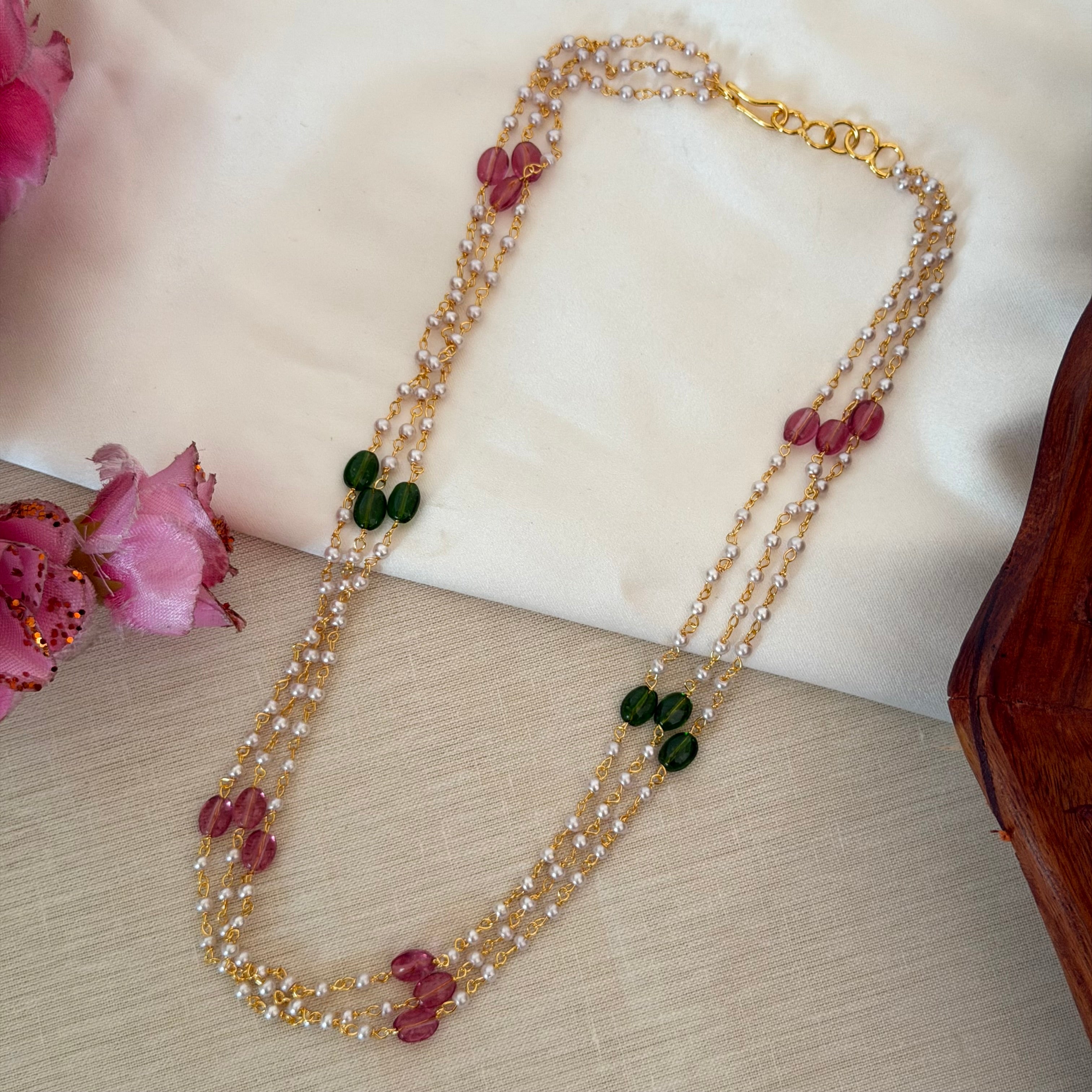 Multicolour Beaded Necklace AN188 Anvika Jewels