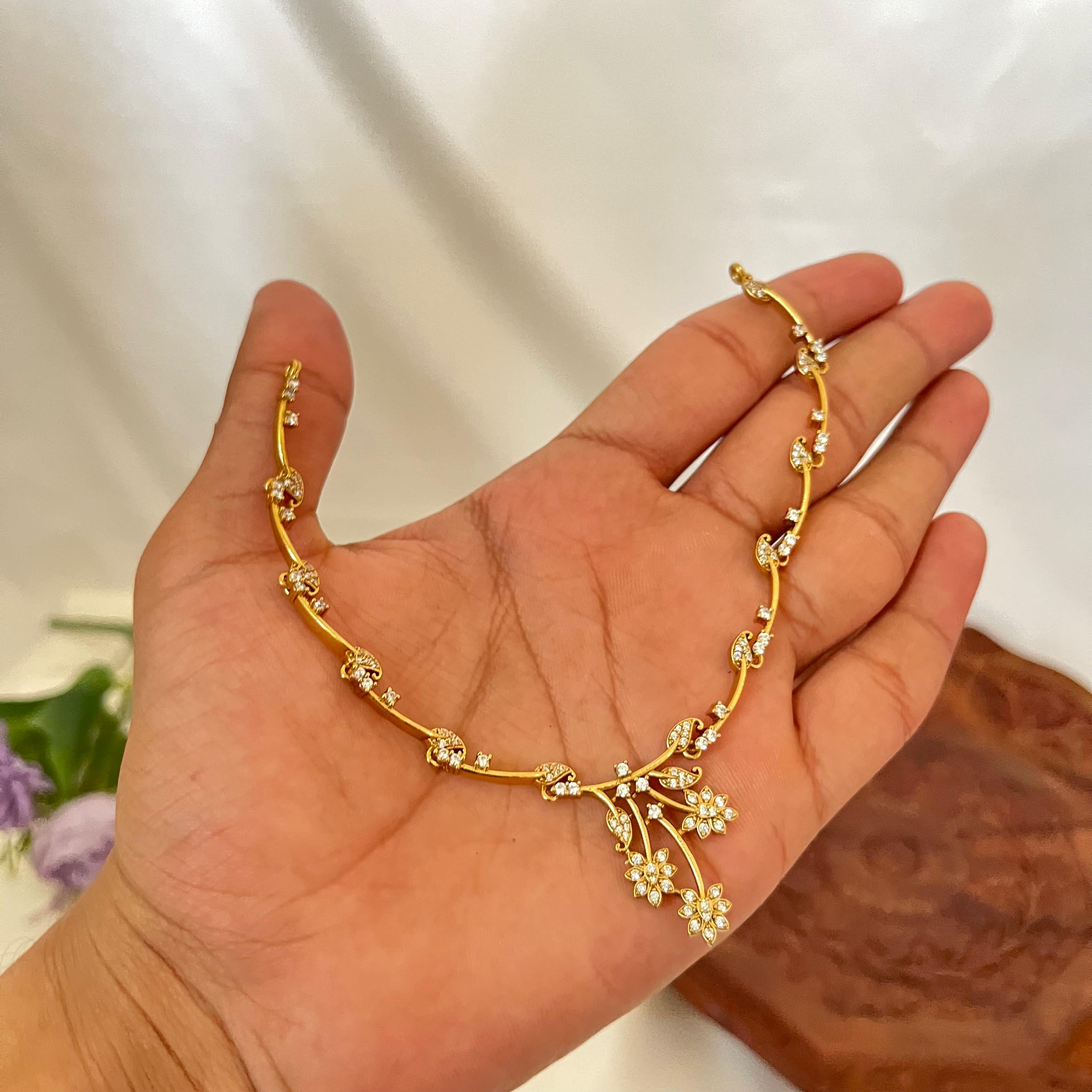 Floral Vine AD Necklace Set VN15