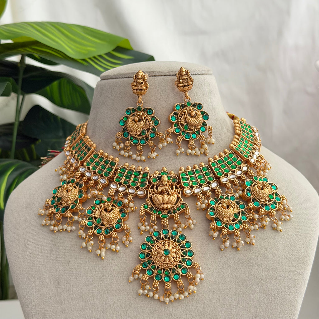 Green Kundan Necklace AN266 Anvika Jewels