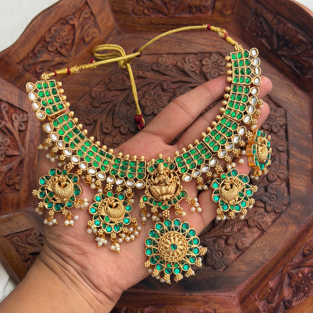 Green Kundan Necklace AN266 Anvika Jewels