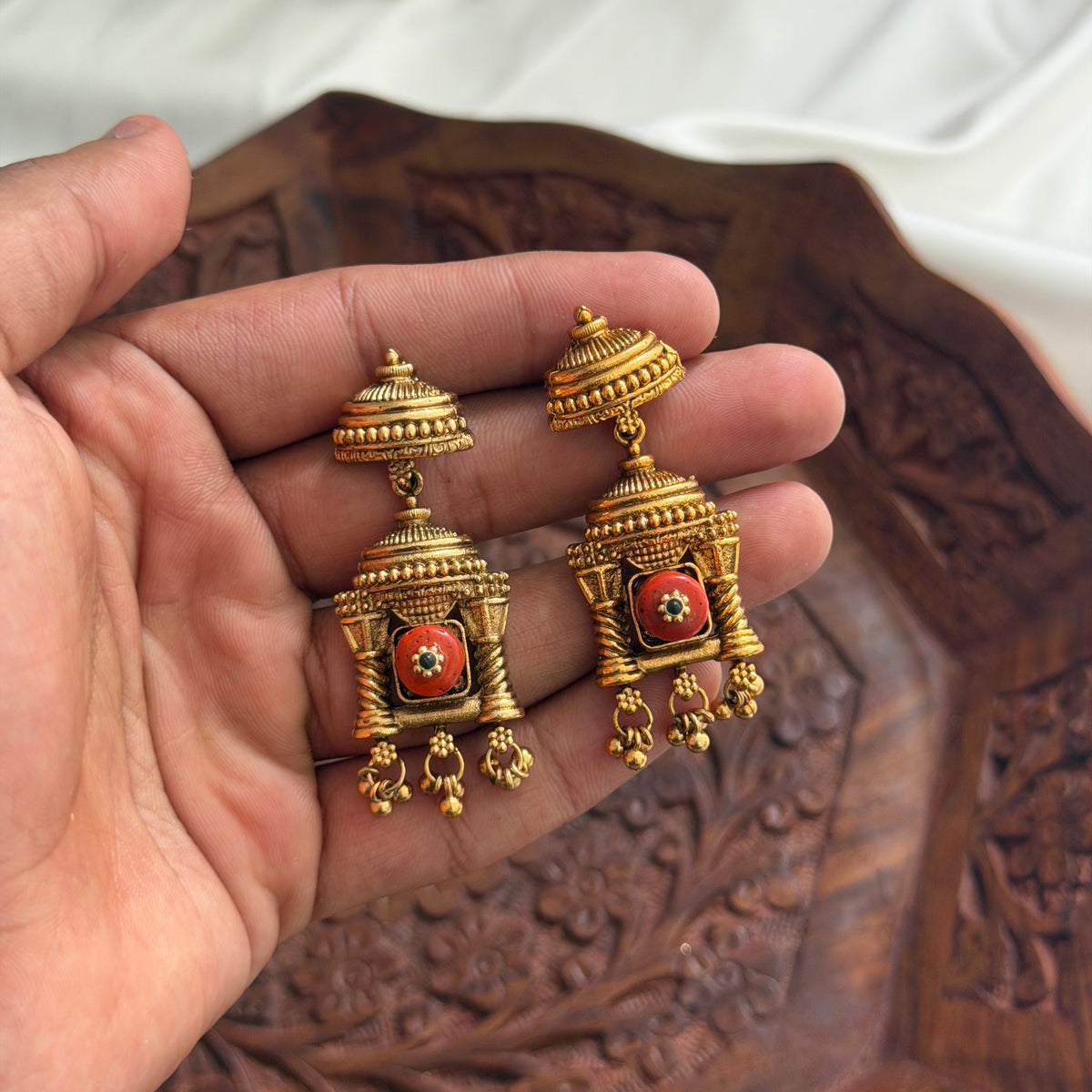 Temple Coral Necklace AN287 Anvika Jewels