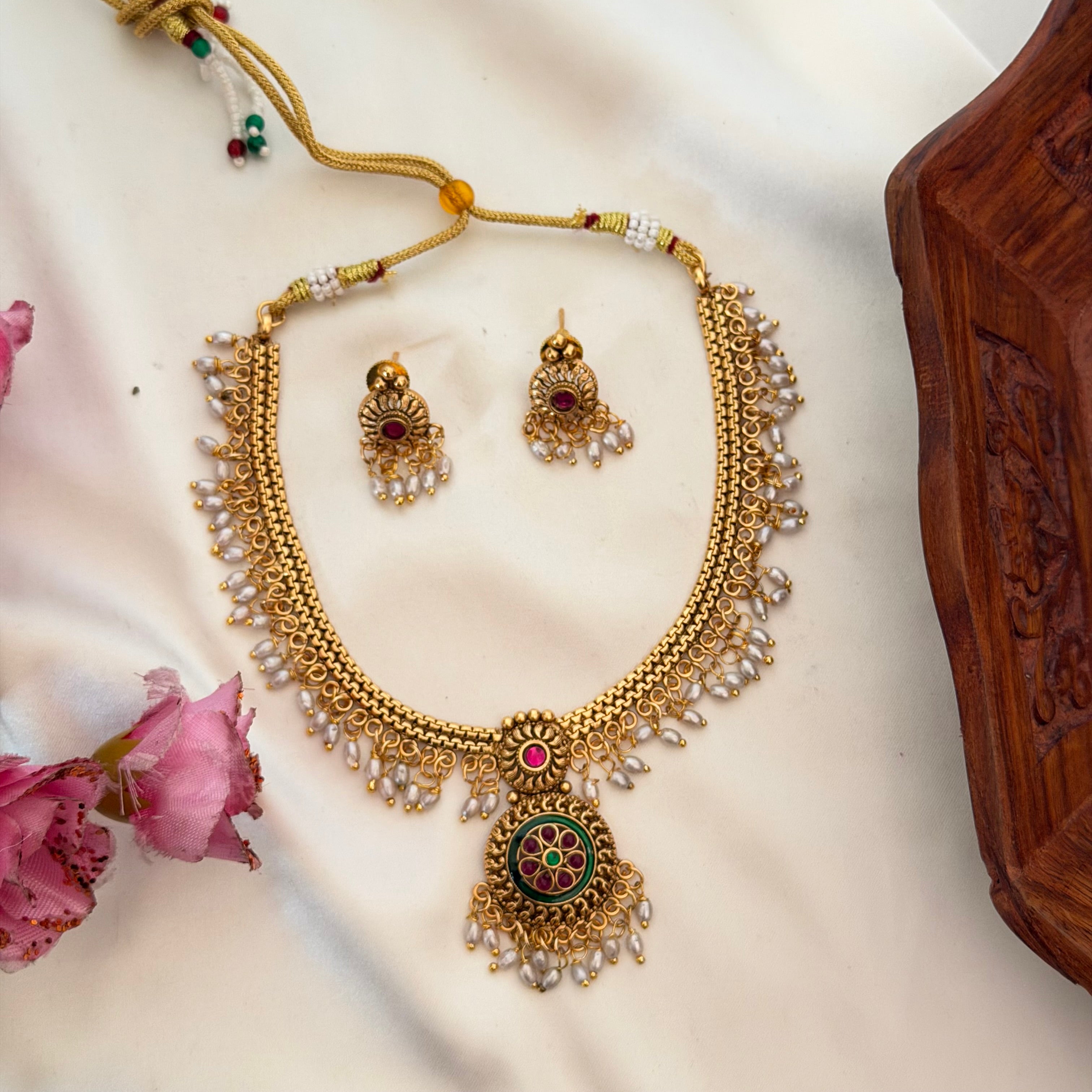 White Pearl Necklace AN182 Anvika Jewels