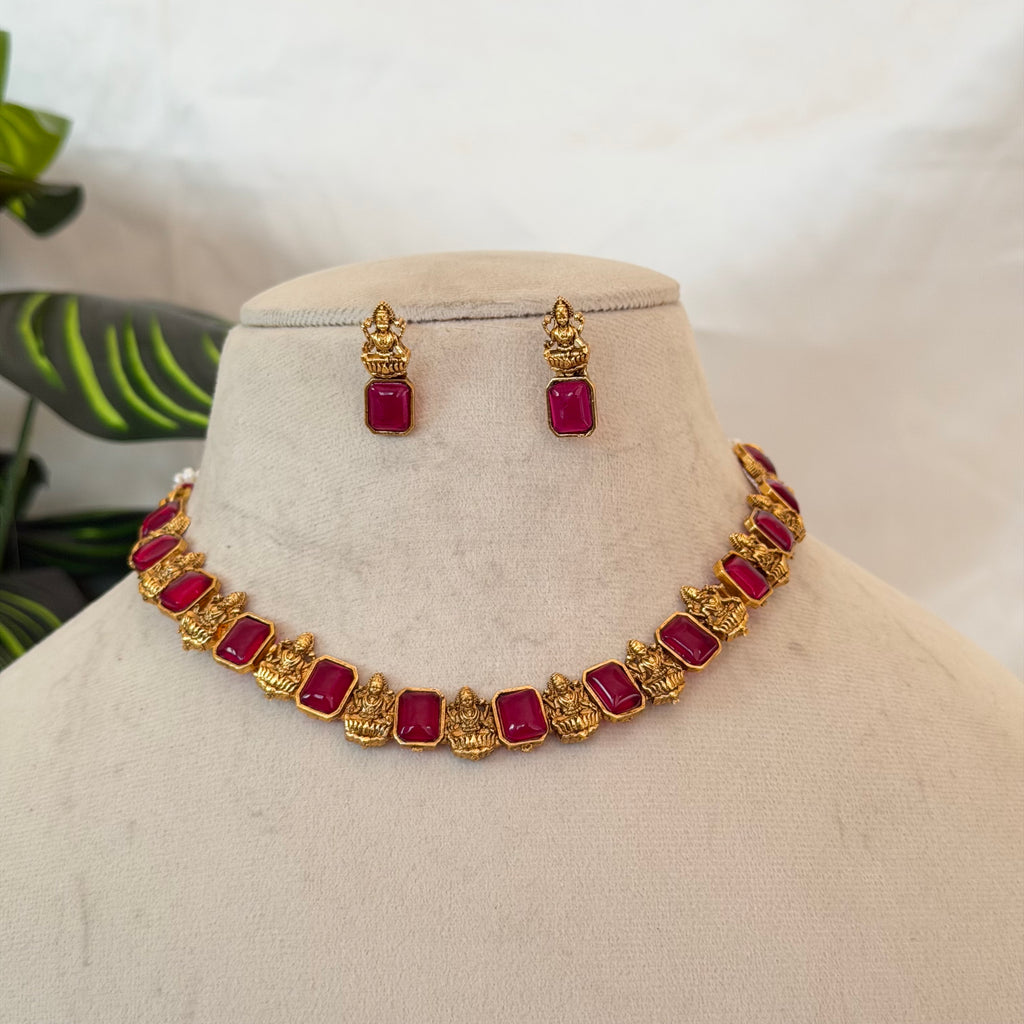 Stone Lakshmi Necklace AN180 Anvika Jewels