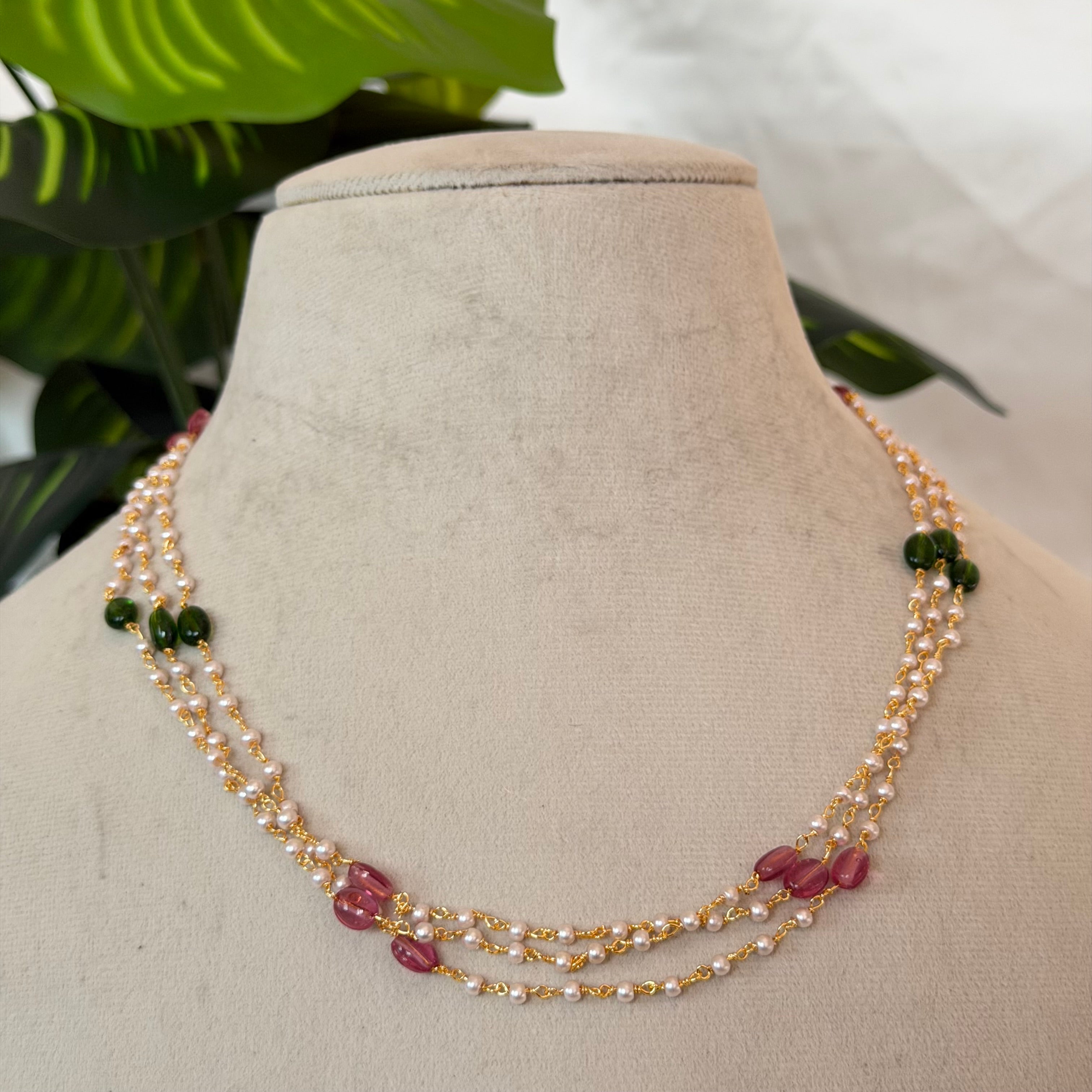 Multicolour Beaded Necklace AN188 Anvika Jewels