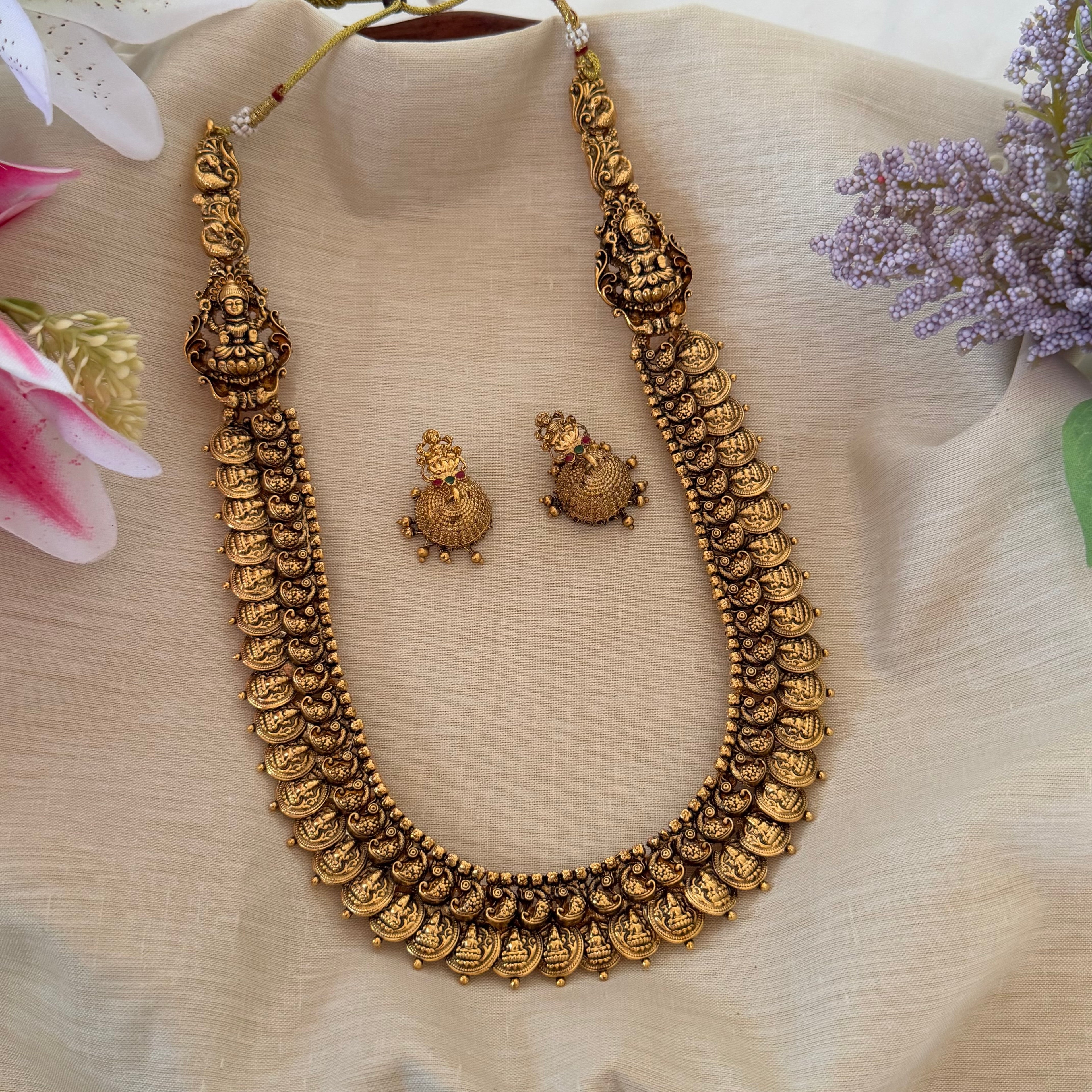 Lakshmi Coin Temple Long Haram LH04 Anvika Jewels