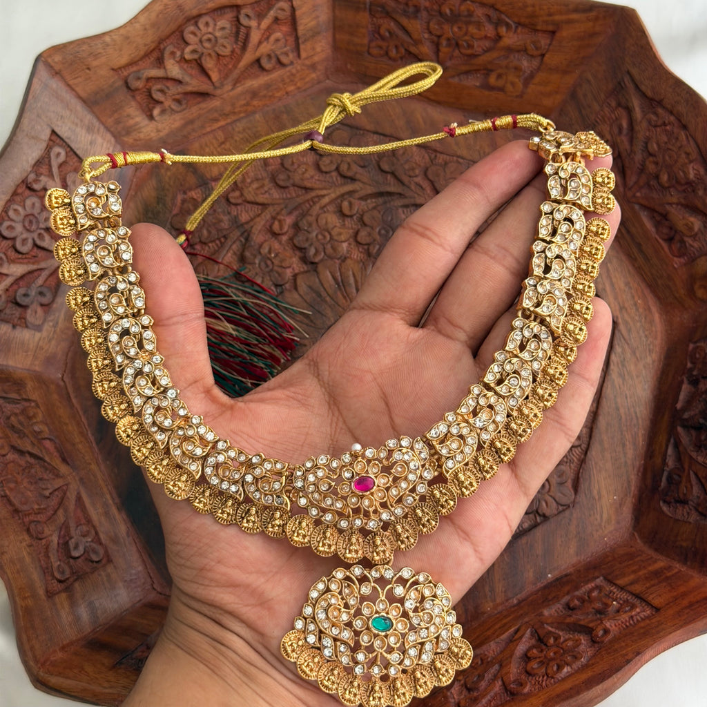 White Stone Necklace AN261 Anvika Jewels