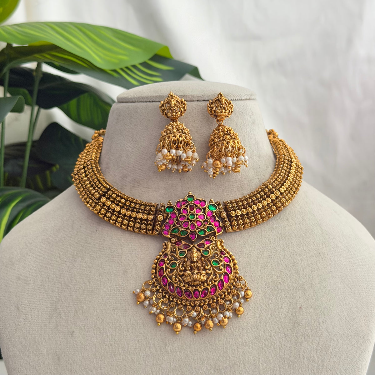 Antique Lakshmi Necklace AN268 Anvika Jewels