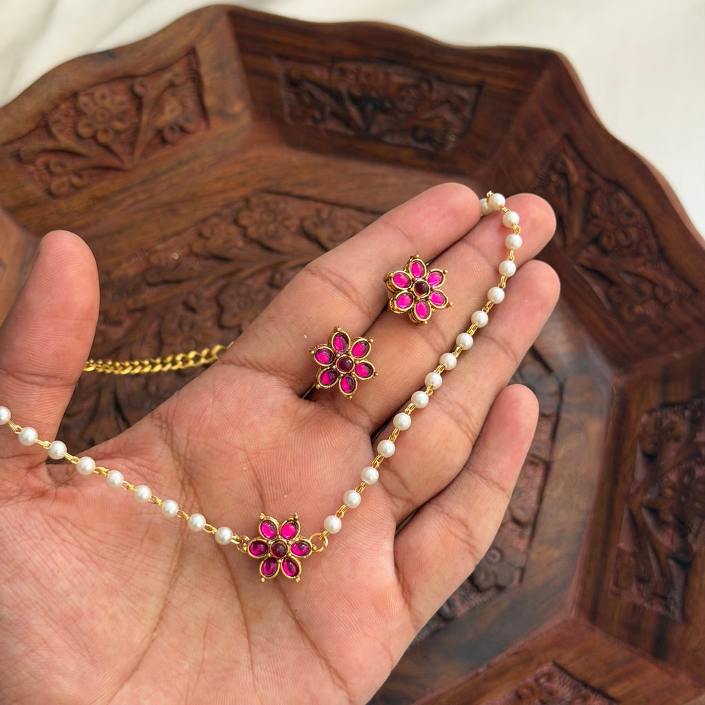 Simple Floral Choker AN282 Anvika Jewels