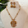 Gandaberunda White Beads Pendant AN199 Anvika Jewels