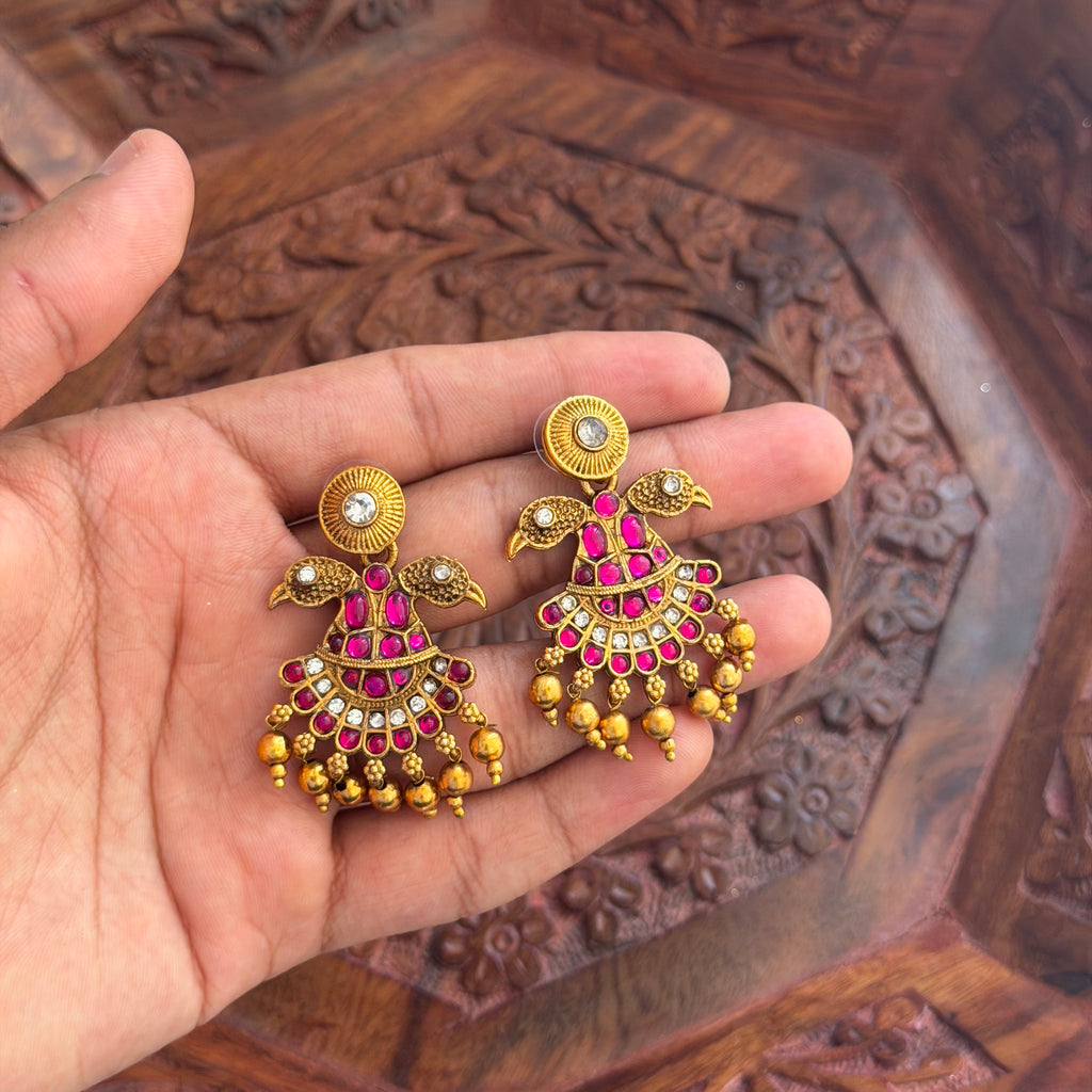 Ruby Stone Gandaberunda Pendant AN275 Anvika Jewels