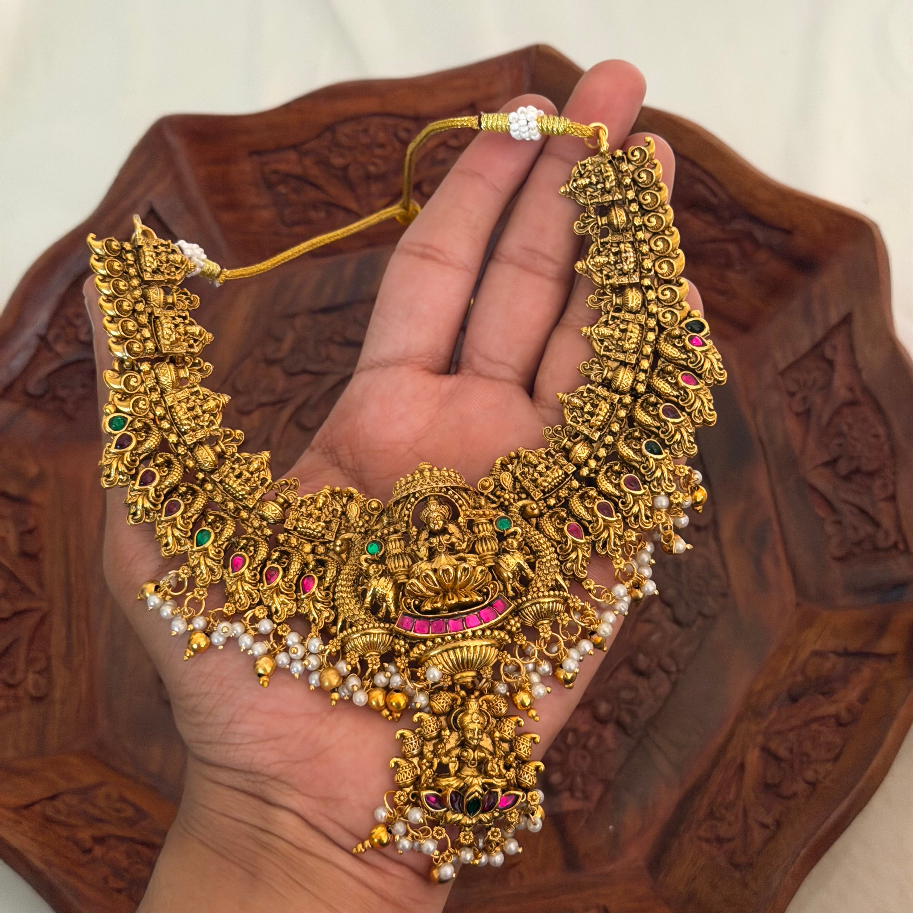Double Layer Lakshmi Necklace AN207 Anvika Jewels