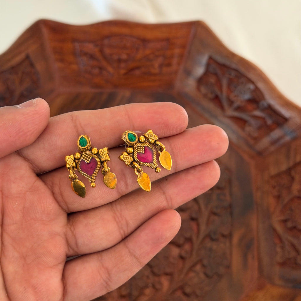 Ruby Palakka Elakkathali Necklace AN193 Anvika Jewels